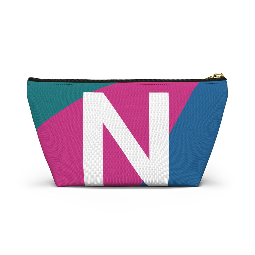 Initials Colorblock Accessory Pouch — Monogram N T-Bottom Cosmetic Bag