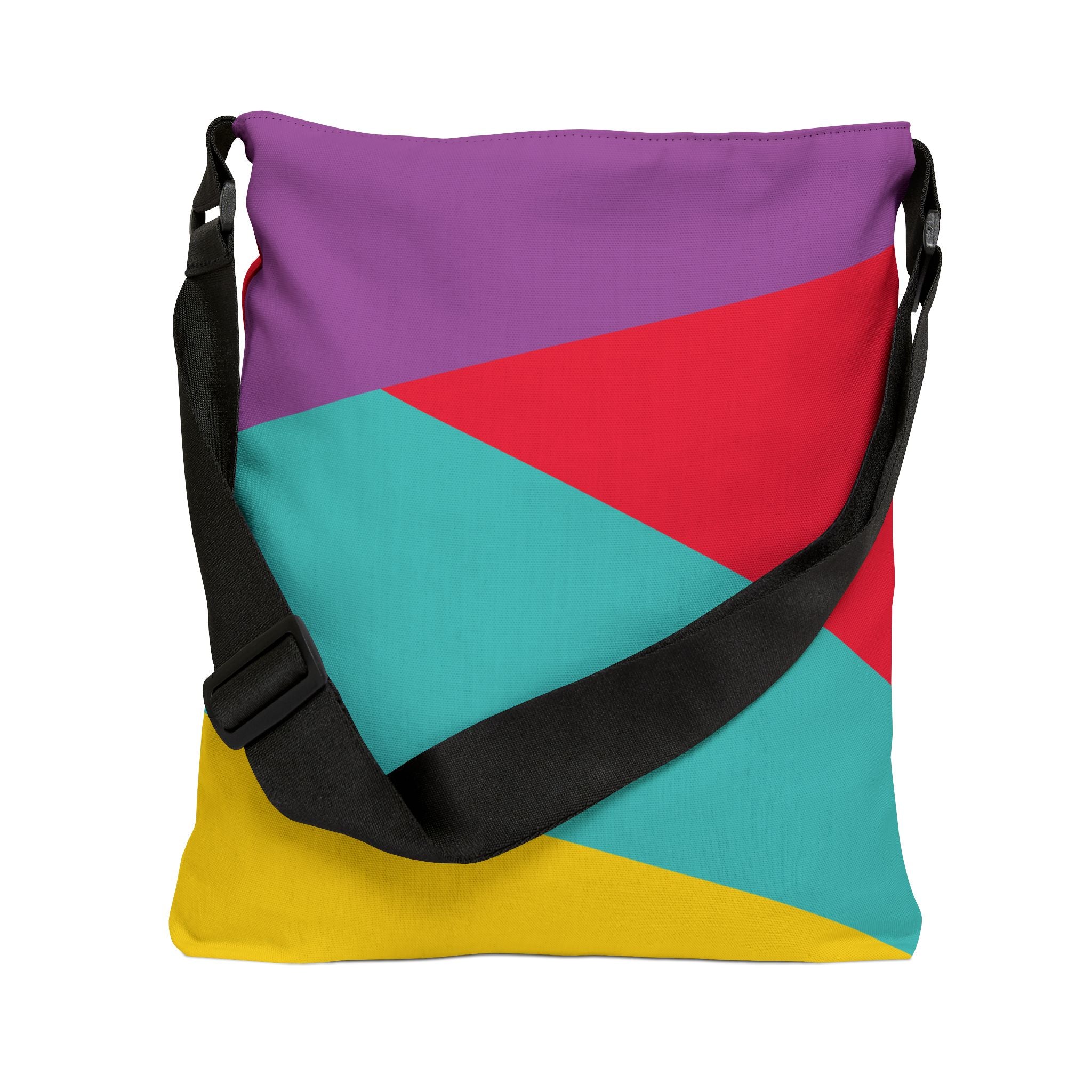 Colorblock Geometric Tote Bag — Adjustable Strap, Bright Abstract Pattern