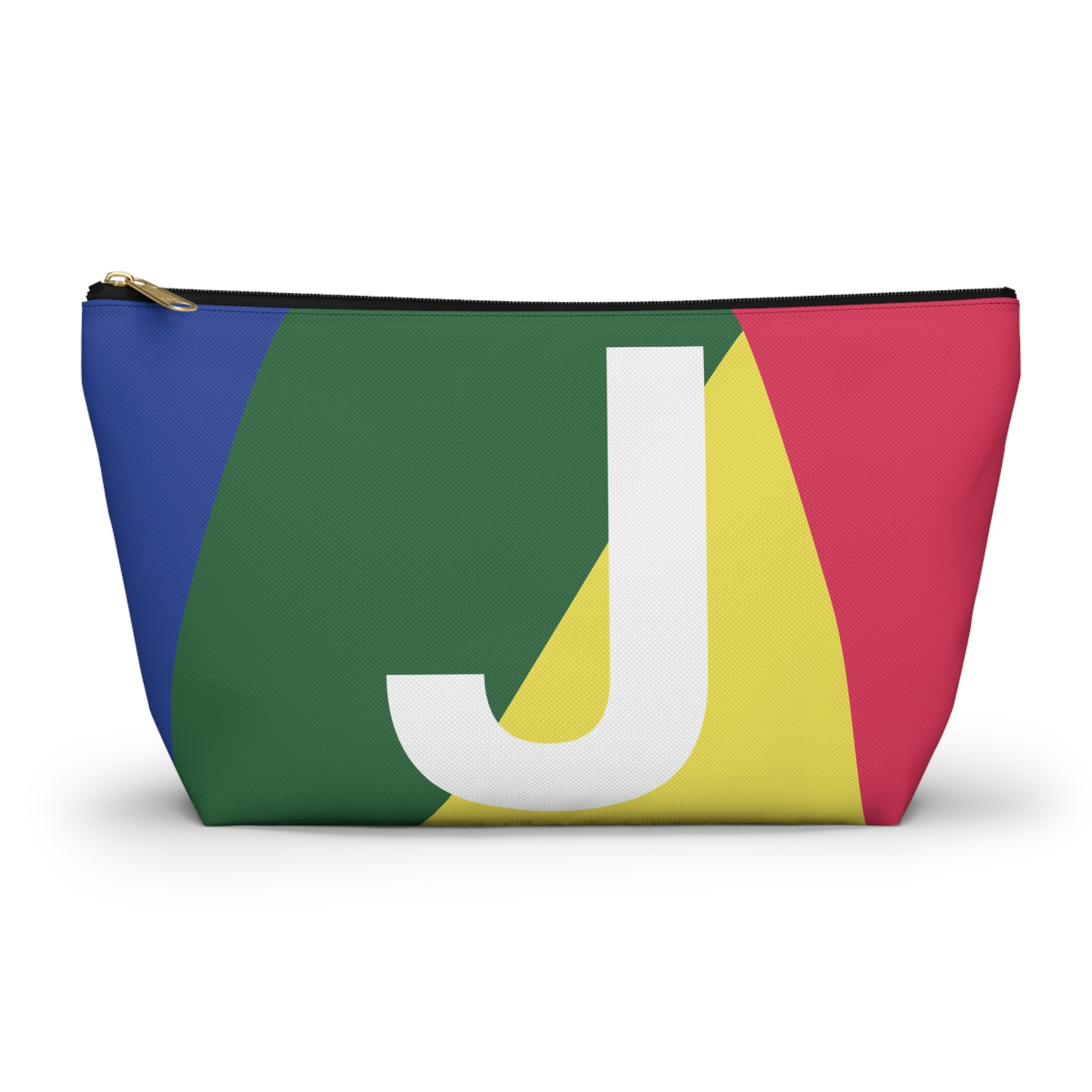 Initials Colorblock Accessory Pouch — Monogram J T-Bottom Cosmetic Bag