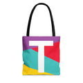 Monogram 'T' Colorblock Tote Bag — Personalized Initial T Shoulder Tote