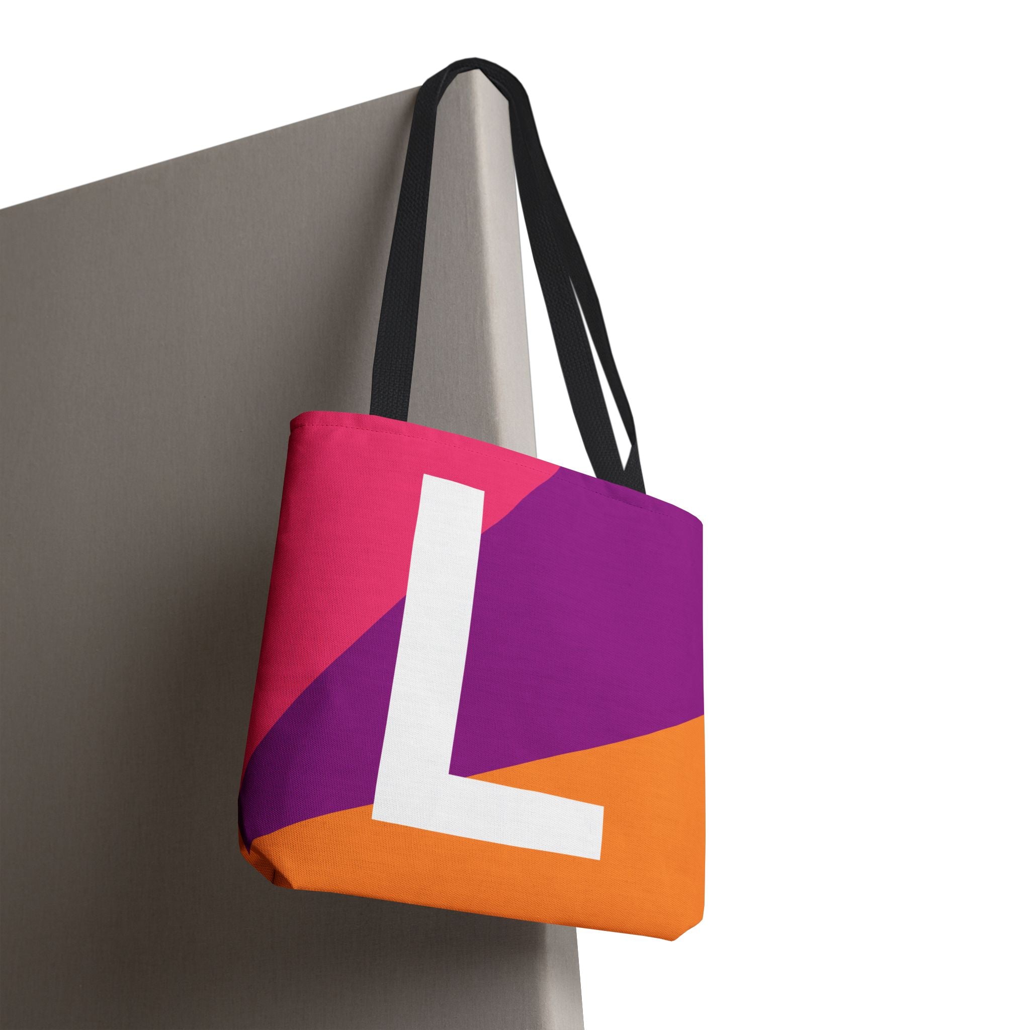 Monogram 'L' Colorblock Tote Bag — Personalized Initial L Shoulder Tote