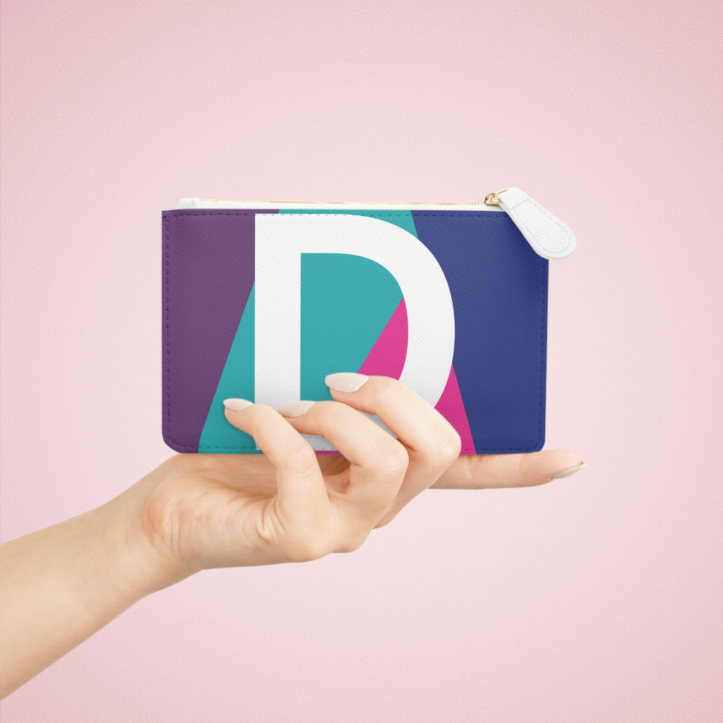 Initial D Mini Clutch — Colorblock Monogram Wristlet Wallet