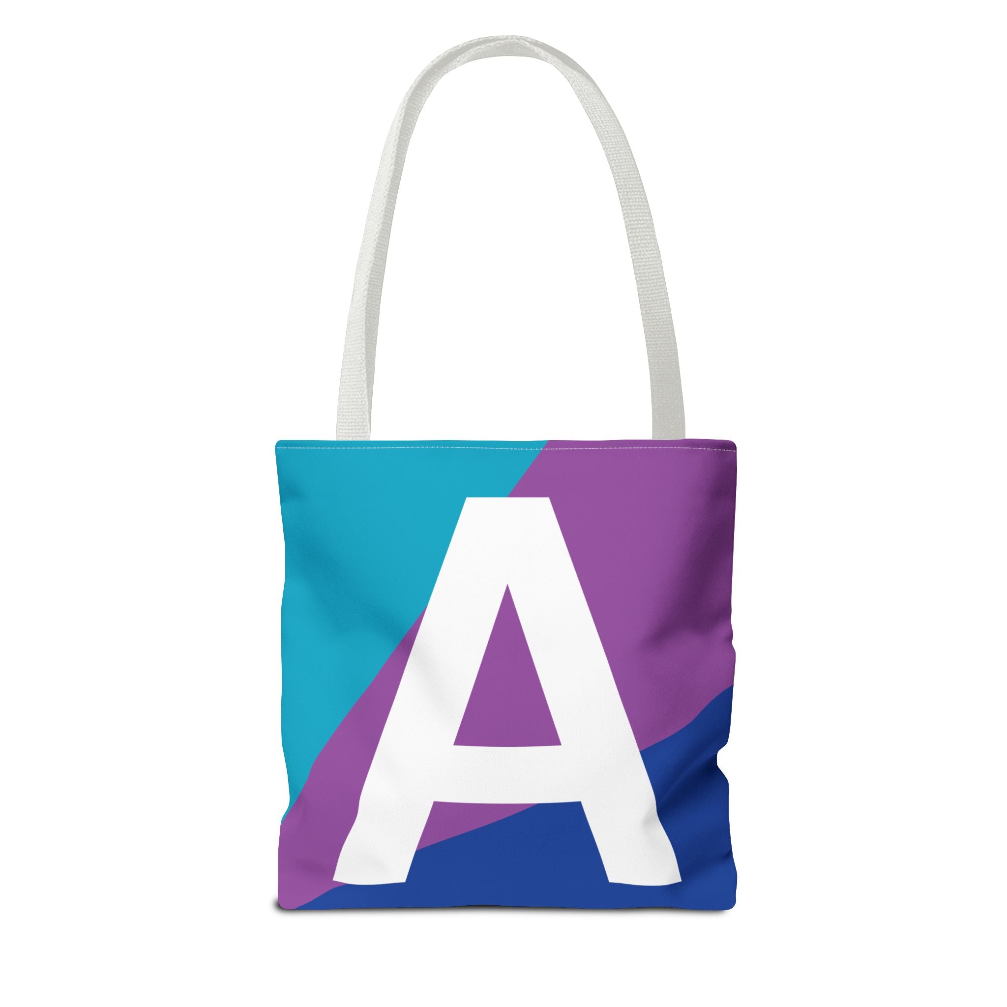Monogram 'A' Colorblock Tote Bag — Personalized Initial A Shoulder Tote