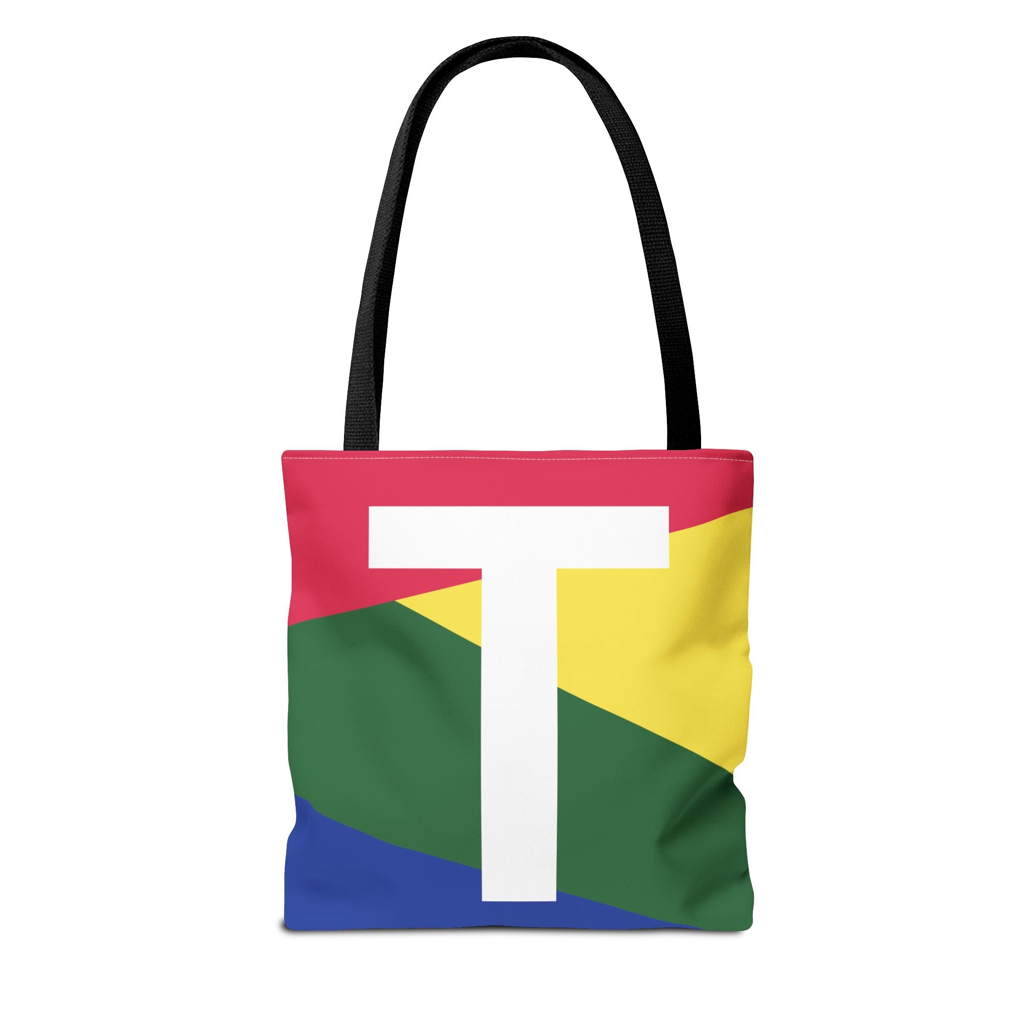 Monogram 'T' Colorblock Tote Bag — Personalized Initial T Shoulder Tote