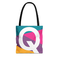 Monogram 'Q' Colorblock Tote Bag — Personalized Initial Q Shoulder Tote