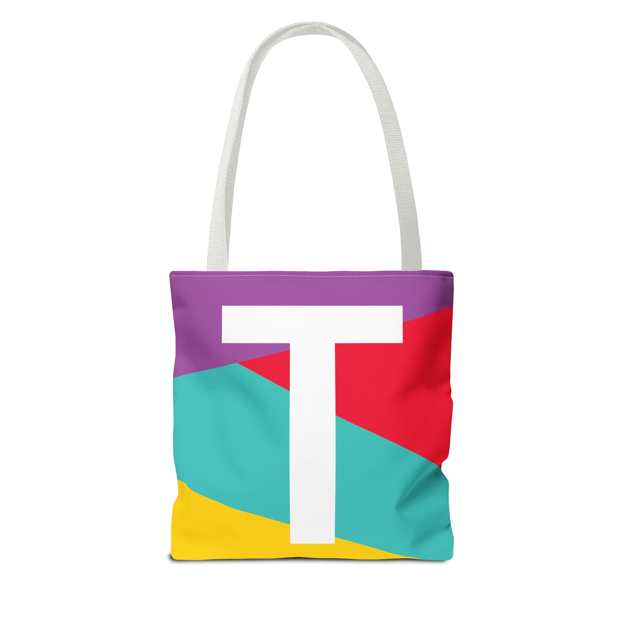 Monogram 'T' Colorblock Tote Bag — Personalized Initial T Shoulder Tote