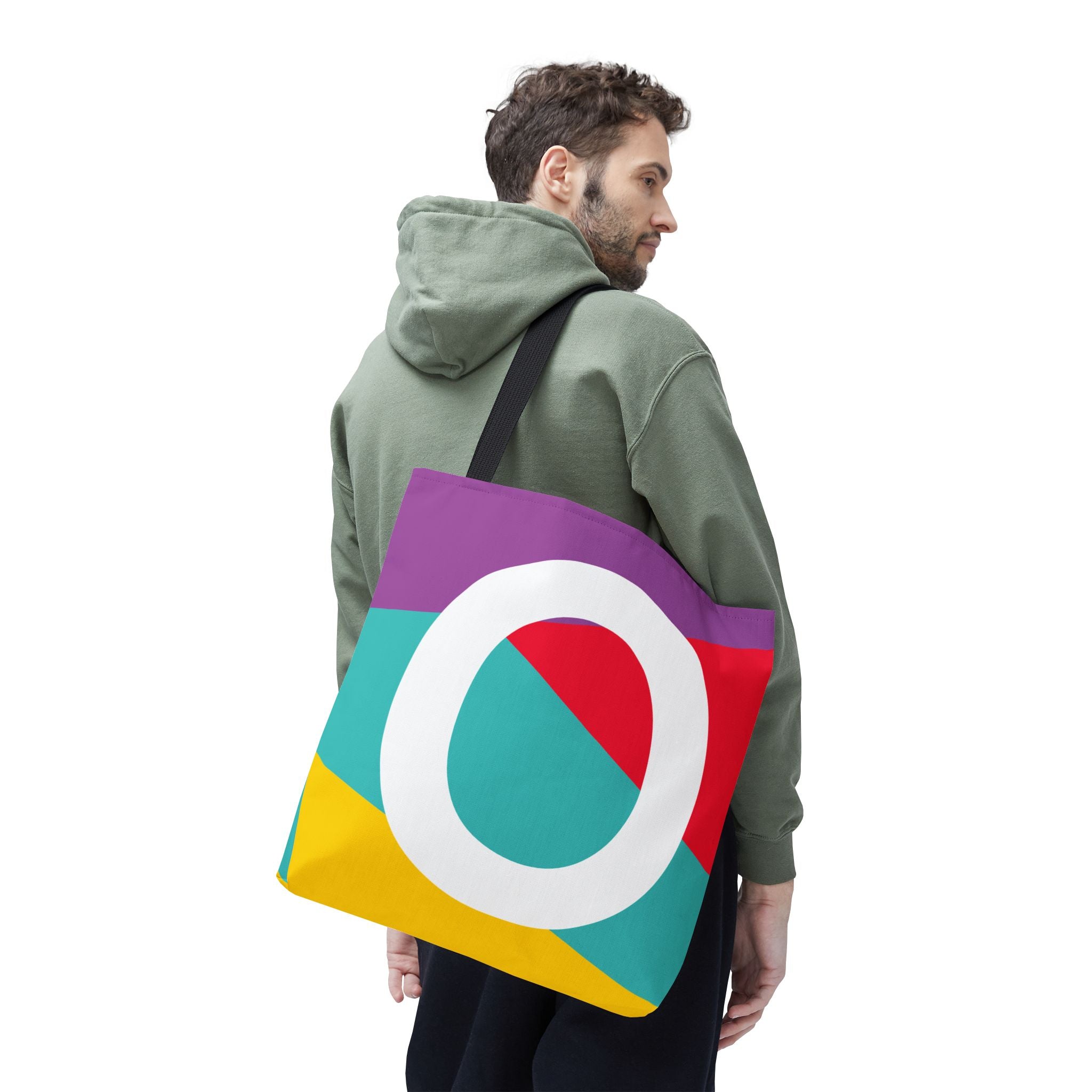 Monogram 'O' Colorblock Tote Bag — Personalized Initial O Shoulder Tote