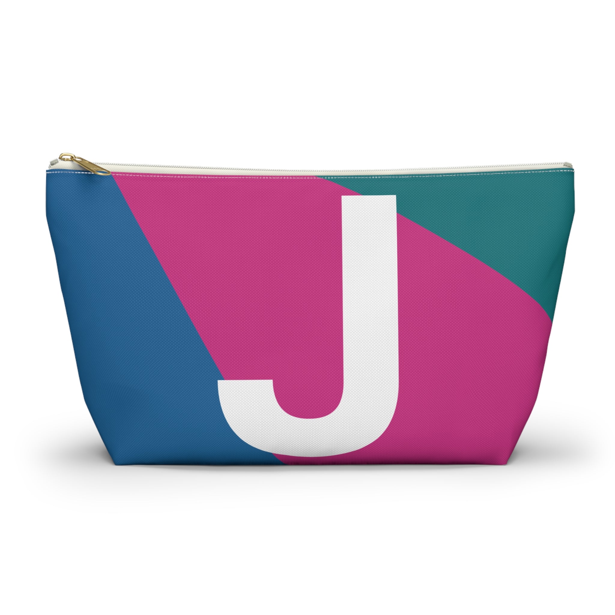Initials Colorblock Accessory Pouch — Monogram J T-Bottom Cosmetic Bag