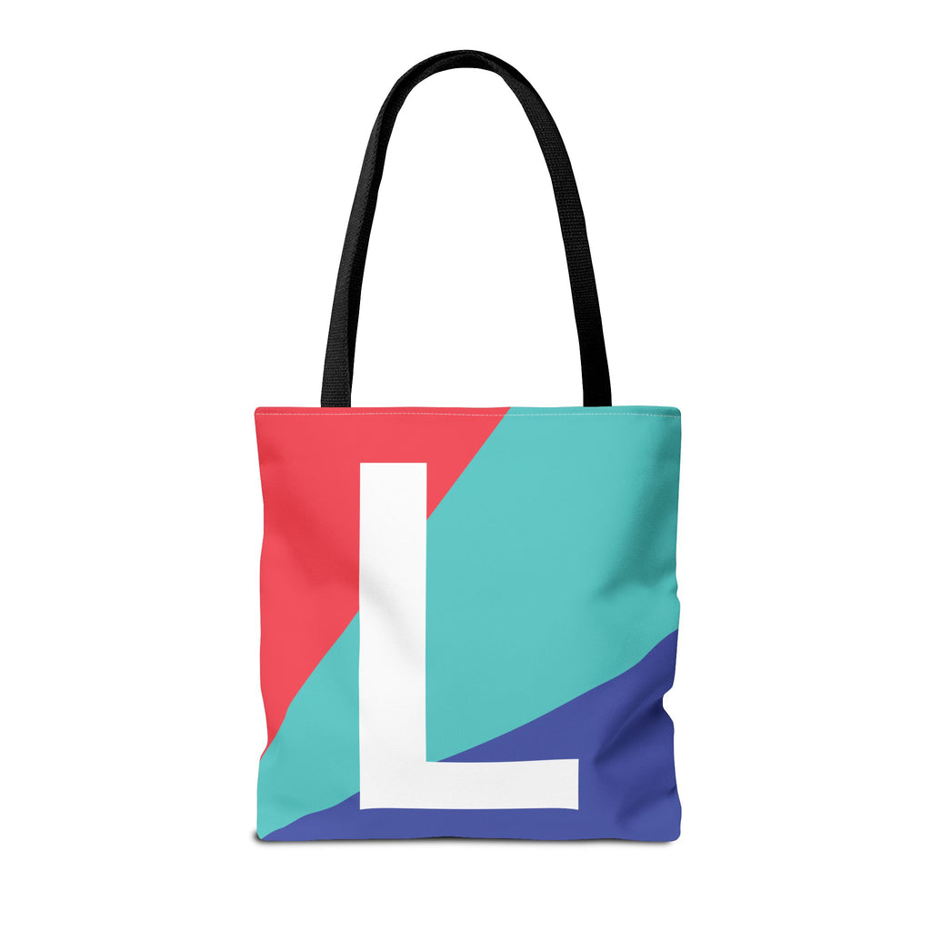 Monogram 'L' Colorblock Tote Bag — Personalized Initial L Shoulder Tote