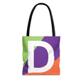 Monogram 'D' Colorblock Tote Bag — Personalized Initial D Shoulder Tote