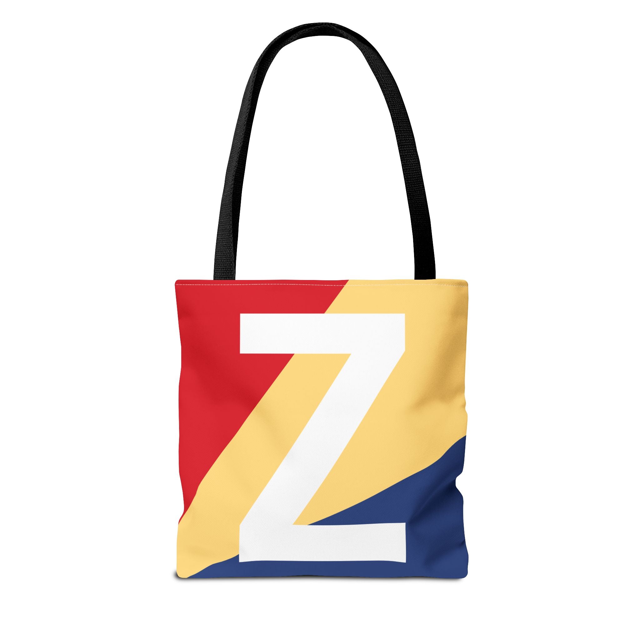 Monogram 'Z' Colorblock Tote Bag — Personalized Initial Z Shoulder Tote