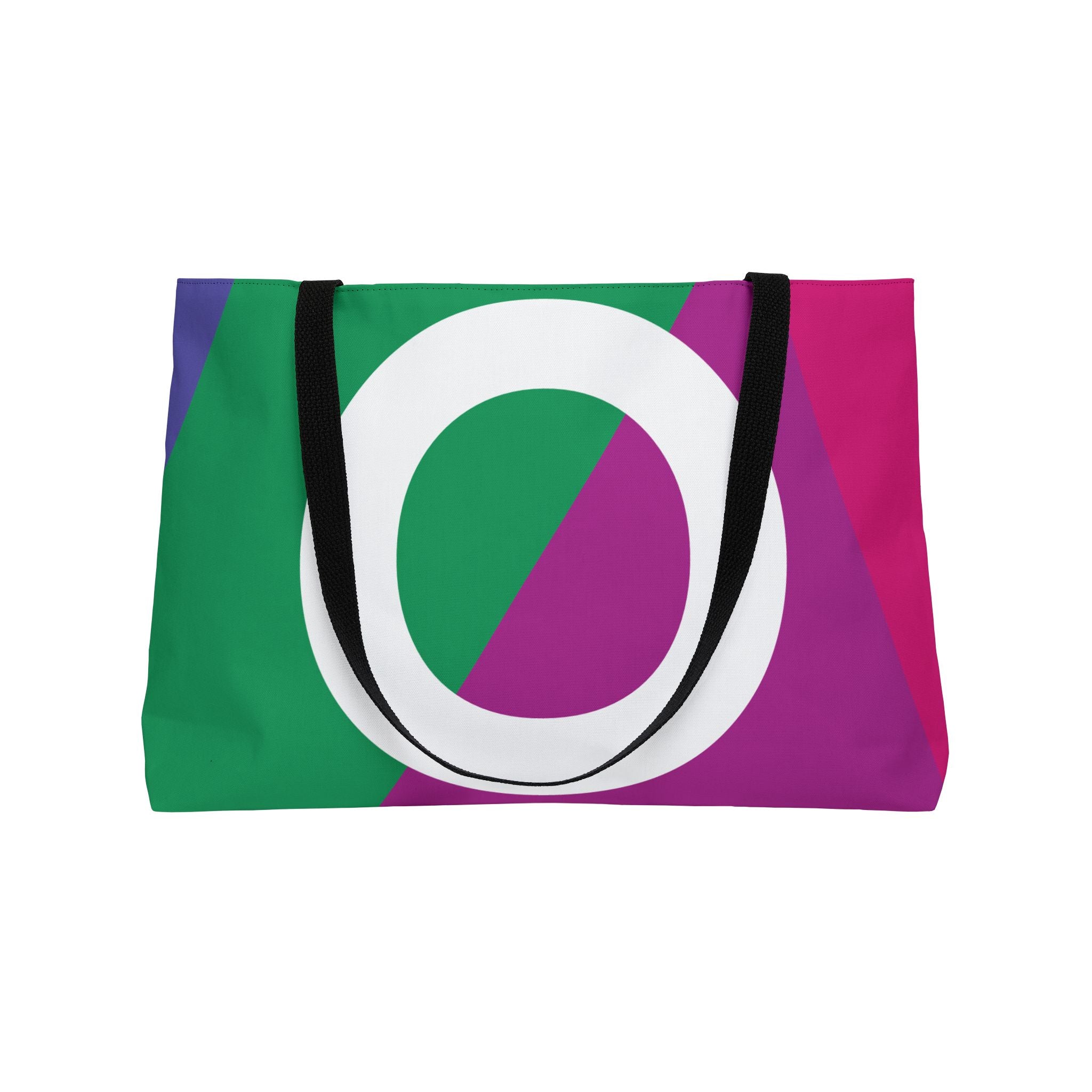 Personalized 'O' Colorblock Tote Bag — Monogram Weekender Tote