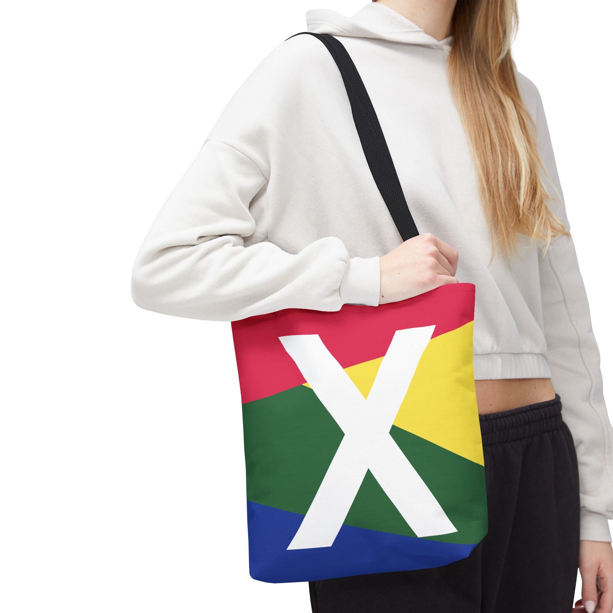 Monogram 'X' Colorblock Tote Bag — Personalized Initial X Shoulder Tote