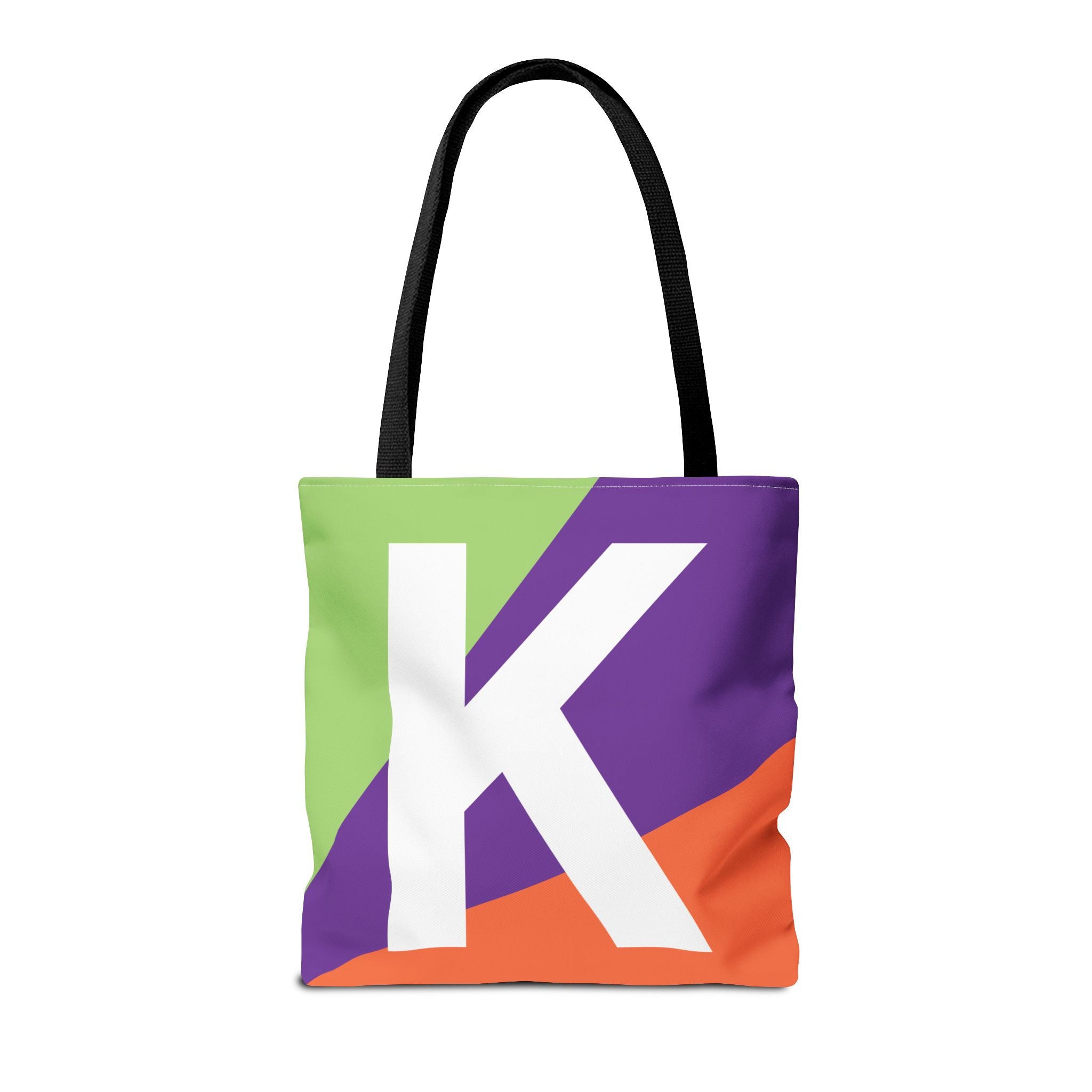 Monogram 'K' Colorblock Tote Bag — Personalized Initial K Shoulder Tote