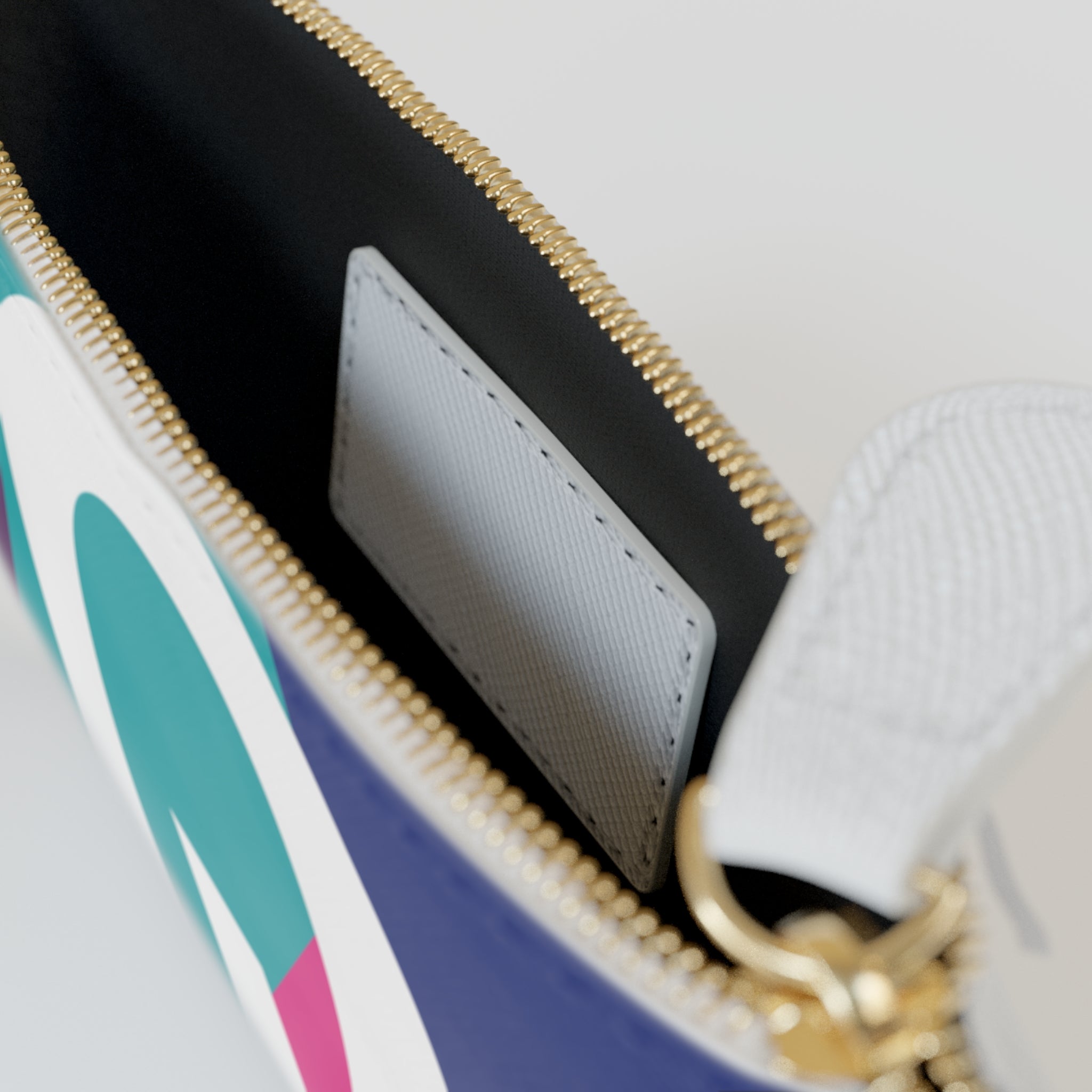 Initial Q Mini Clutch — Colorblock Monogram Wristlet Wallet