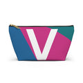 Initials Colorblock Accessory Pouch — Monogram V T-Bottom Cosmetic Bag