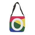 Initial Letter 'O' Colorblock Adjustable Tote Bag — Monogram Alphabet Shoulder Bag
