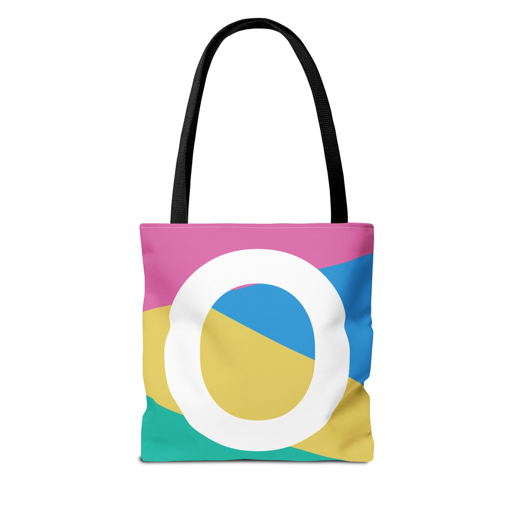 Monogram 'O' Colorblock Tote Bag — Personalized Initial O Shoulder Tote