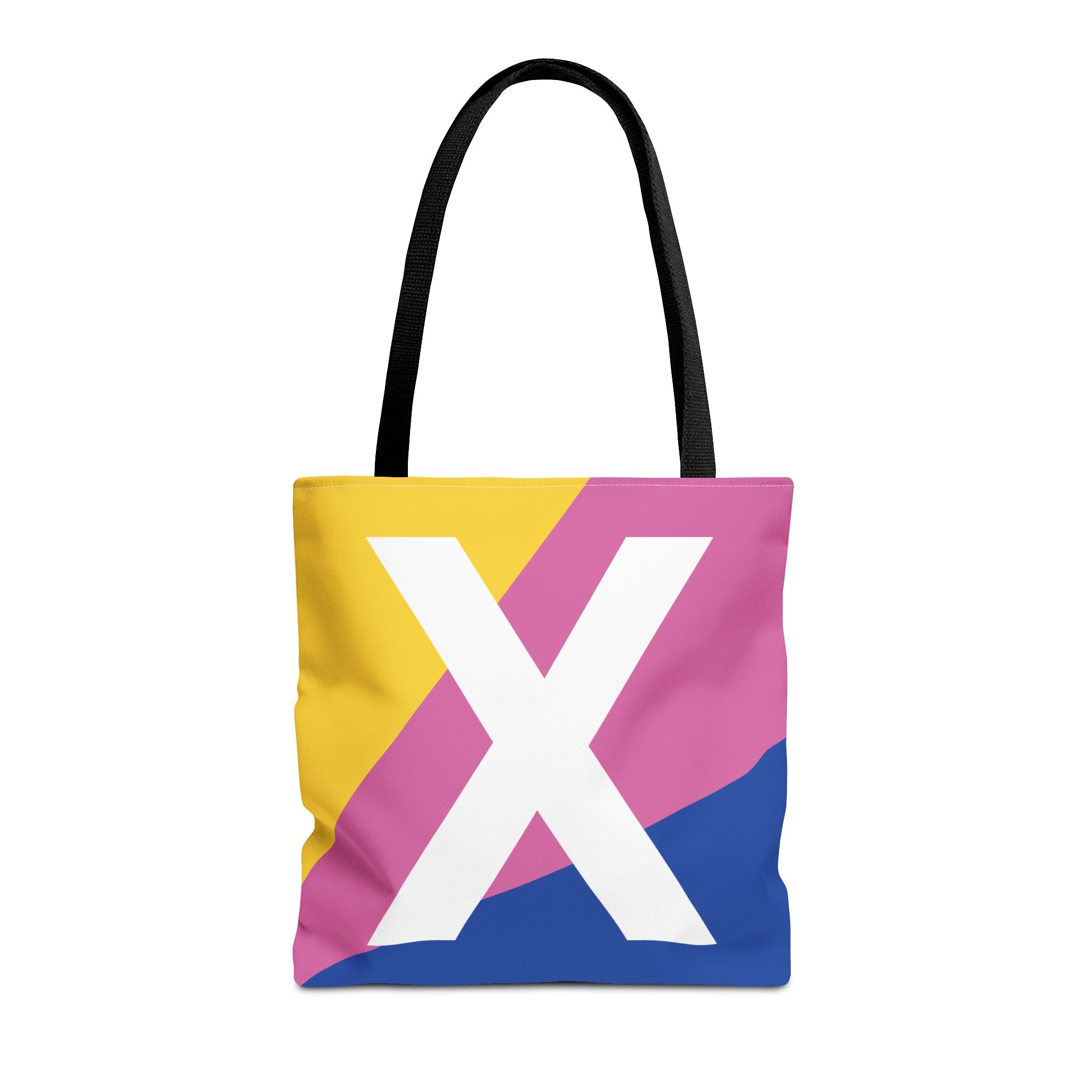 Monogram 'X' Colorblock Tote Bag — Personalized Initial X Shoulder Tote