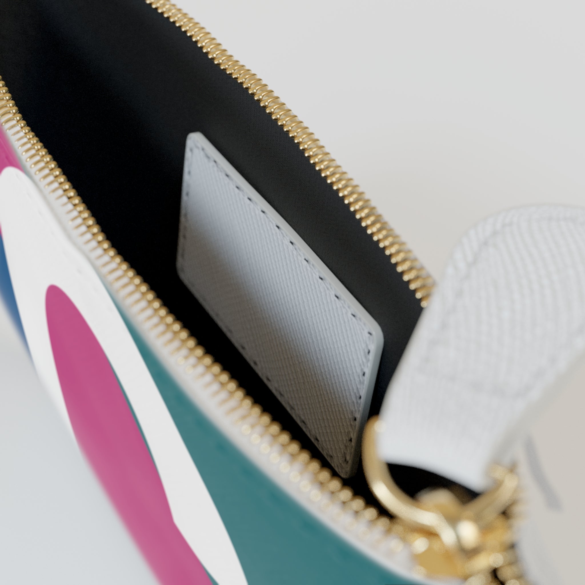 Initial C Mini Clutch — Colorblock Monogram Wristlet Wallet