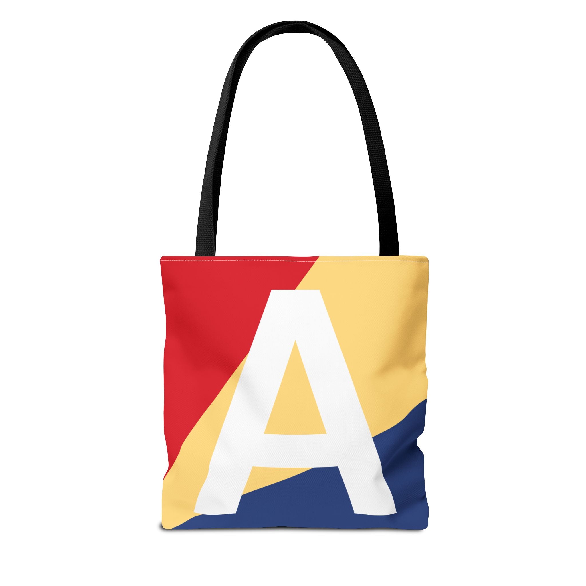 Monogram 'A' Colorblock Tote Bag — Personalized Initial A Shoulder Tote