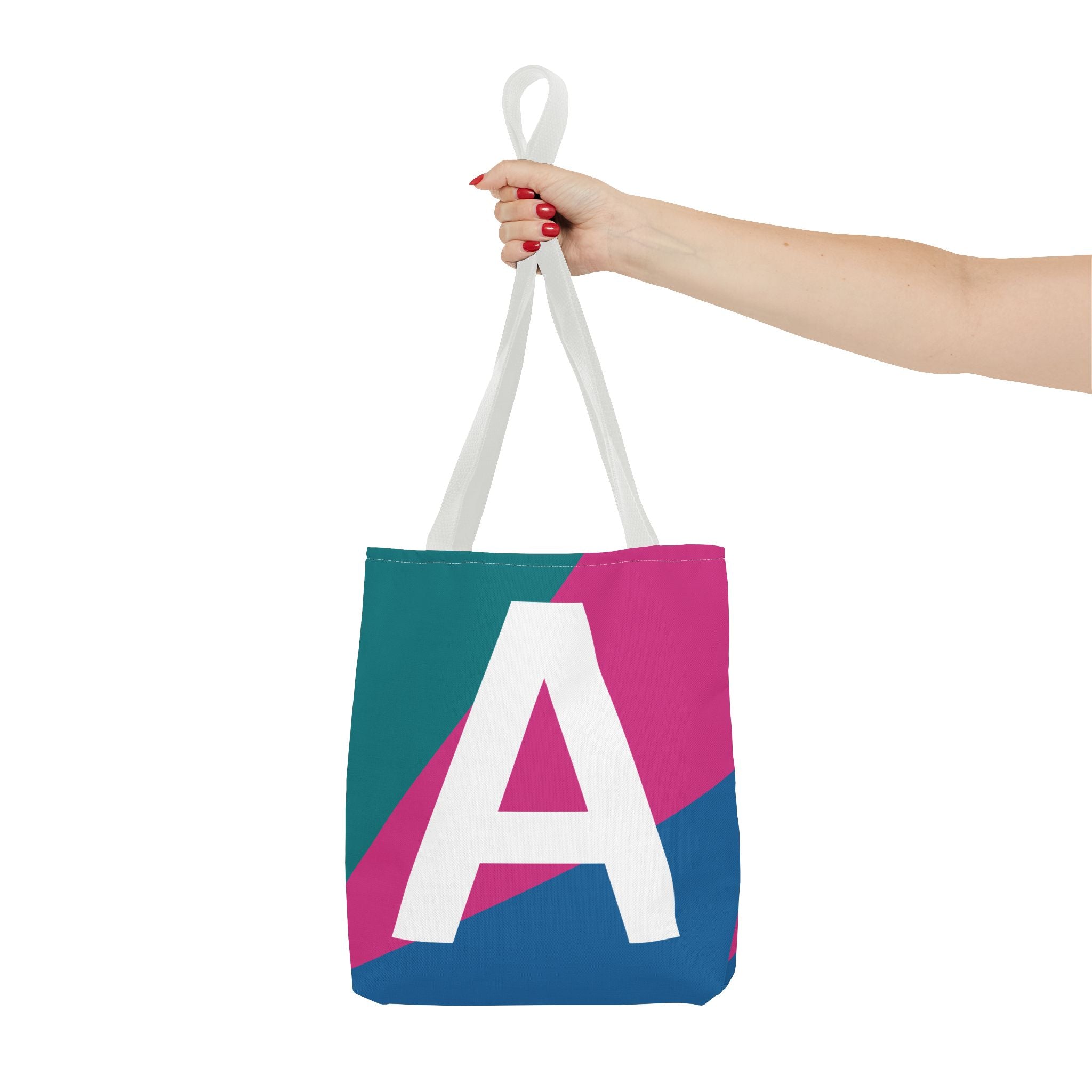 Monogram 'A' Colorblock Tote Bag — Personalized Initial A Shoulder Tote