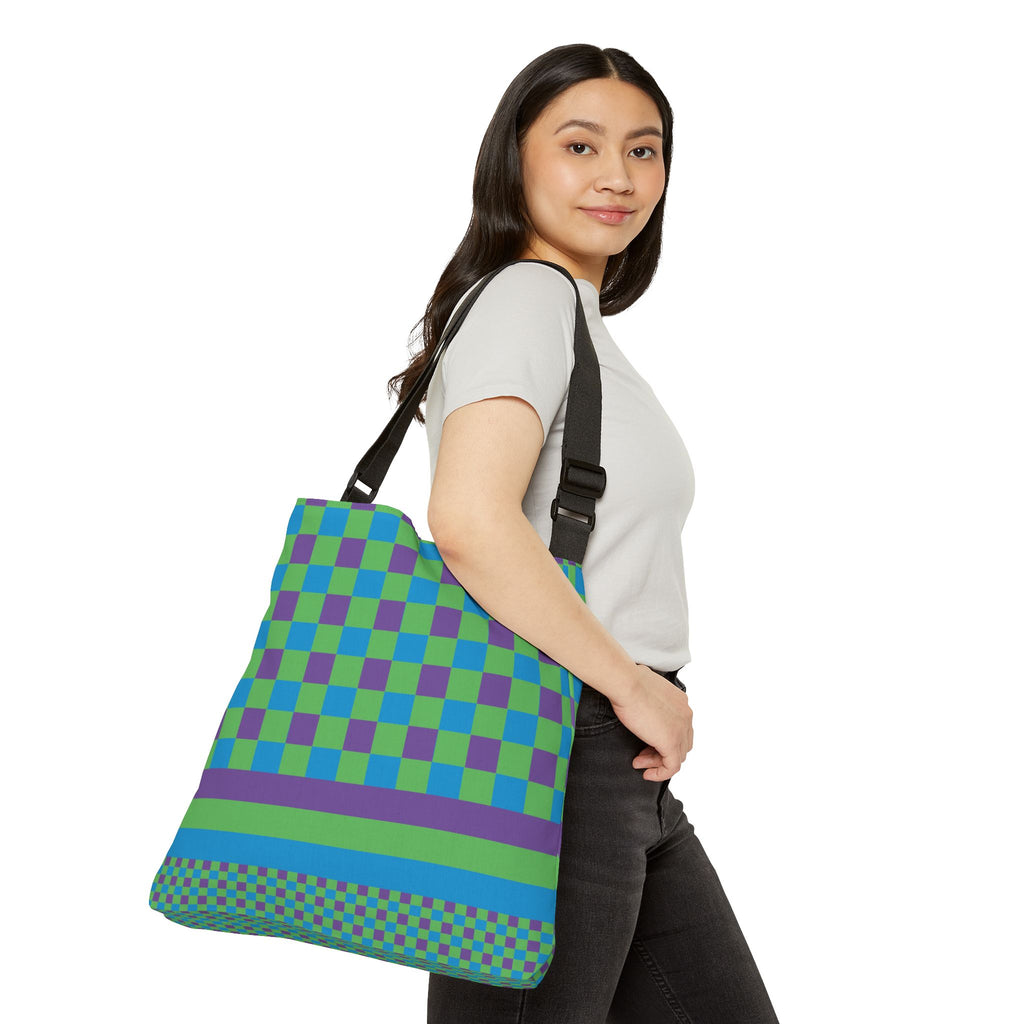 Colorblock Geometric Tote Bag