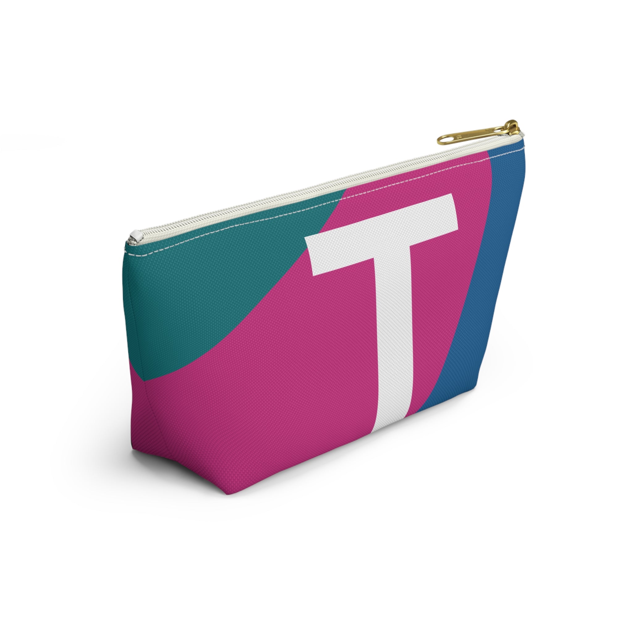 Initials Colorblock Accessory Pouch — Monogram T T-Bottom Cosmetic Bag