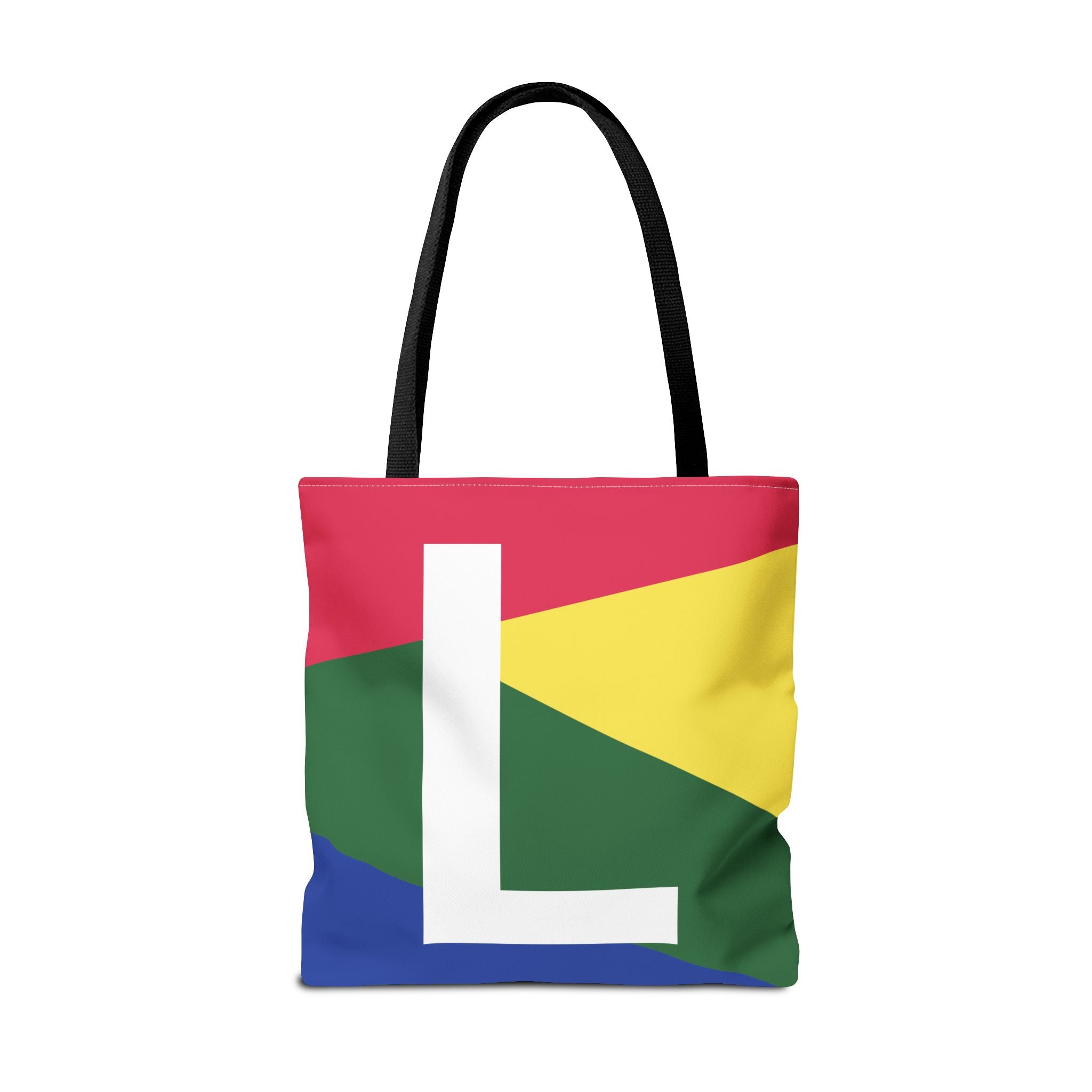 Monogram 'L' Colorblock Tote Bag — Personalized Initial L Shoulder Tote