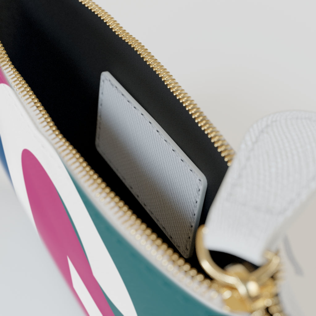Initial G Mini Clutch — Colorblock Monogram Wristlet Wallet