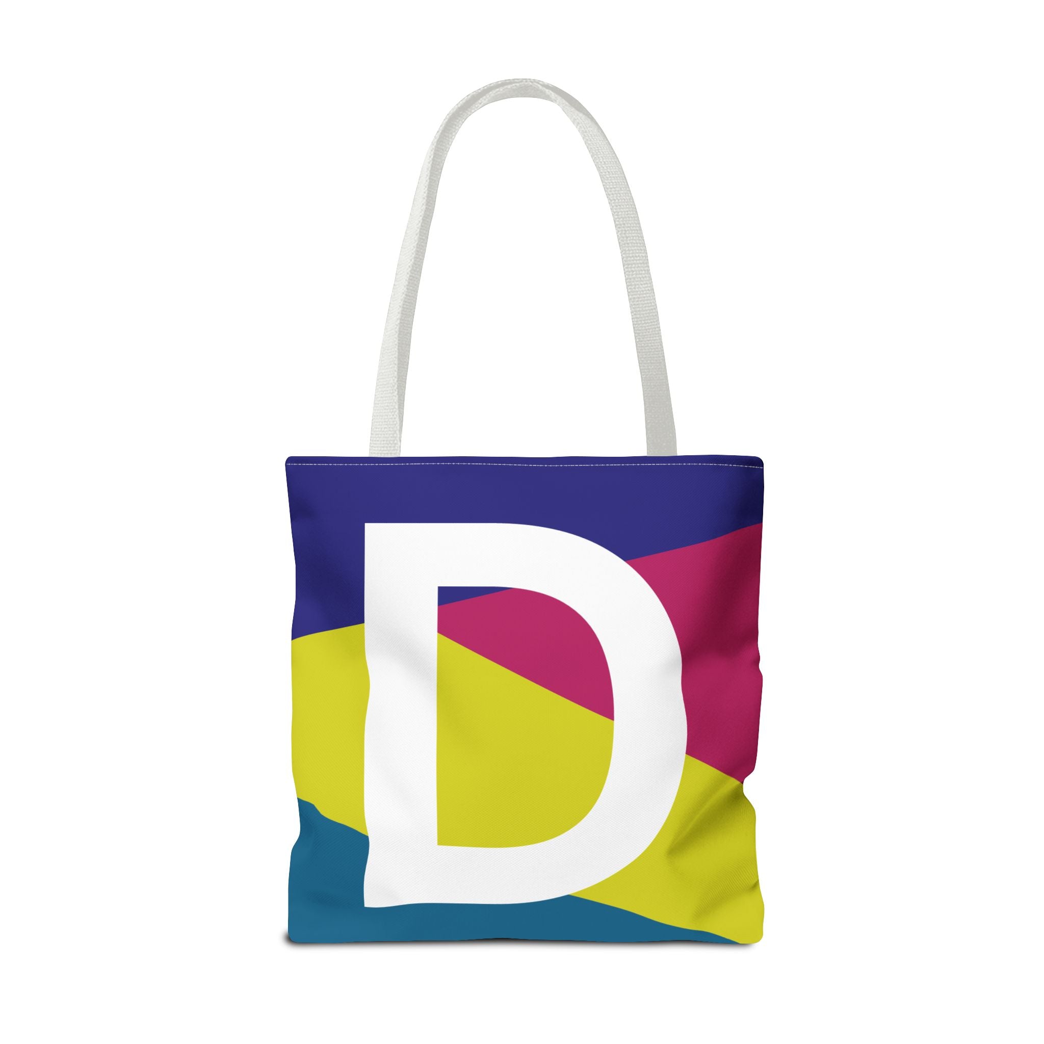 Monogram 'D' Colorblock Tote Bag — Personalized Initial D Shoulder Tote