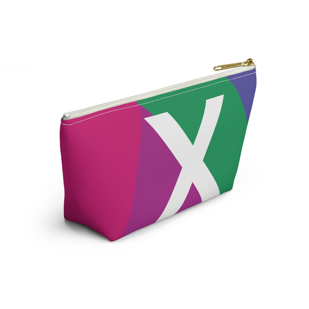 Initials Colorblock Accessory Pouch — Monogram X T-Bottom Cosmetic Bag