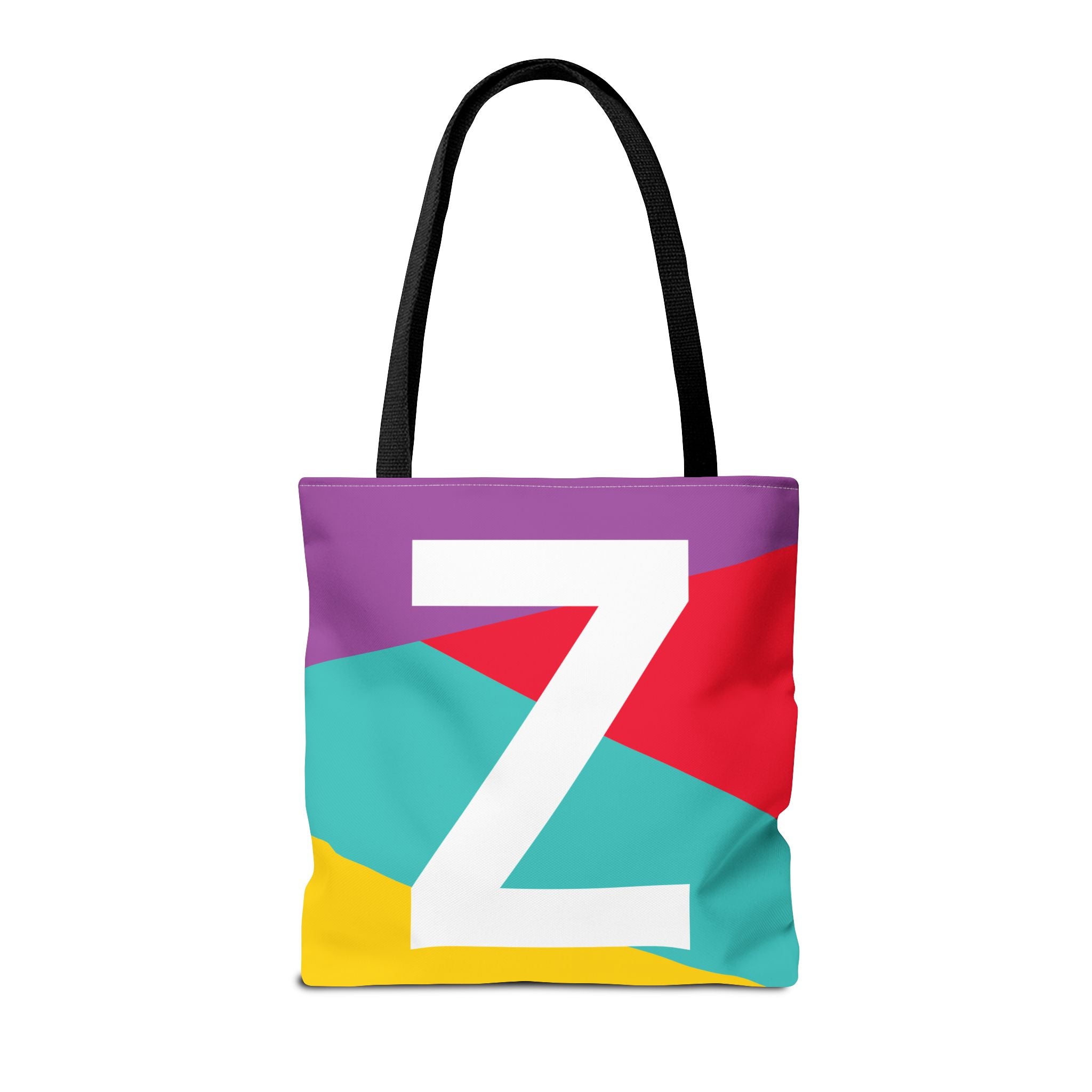 Monogram 'Z' Colorblock Tote Bag — Personalized Initial Z Shoulder Tote