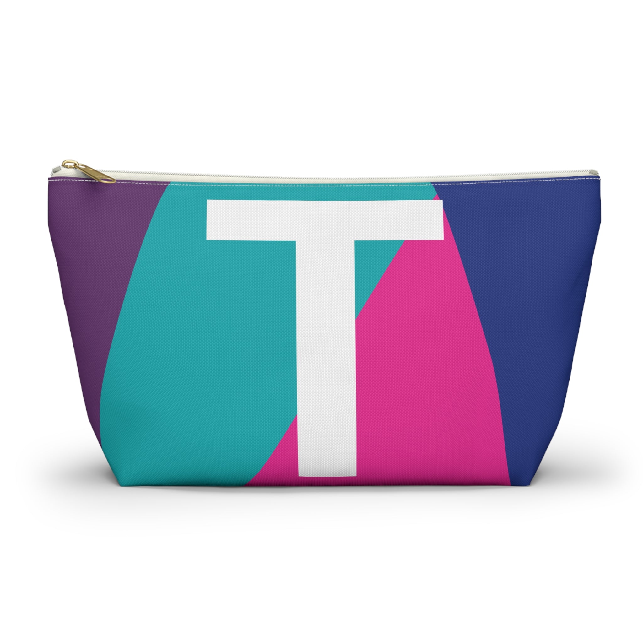 Initials Colorblock Accessory Pouch — Monogram T T-Bottom Cosmetic Bag
