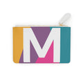 Initial M Mini Clutch — Colorblock Monogram Wristlet Wallet