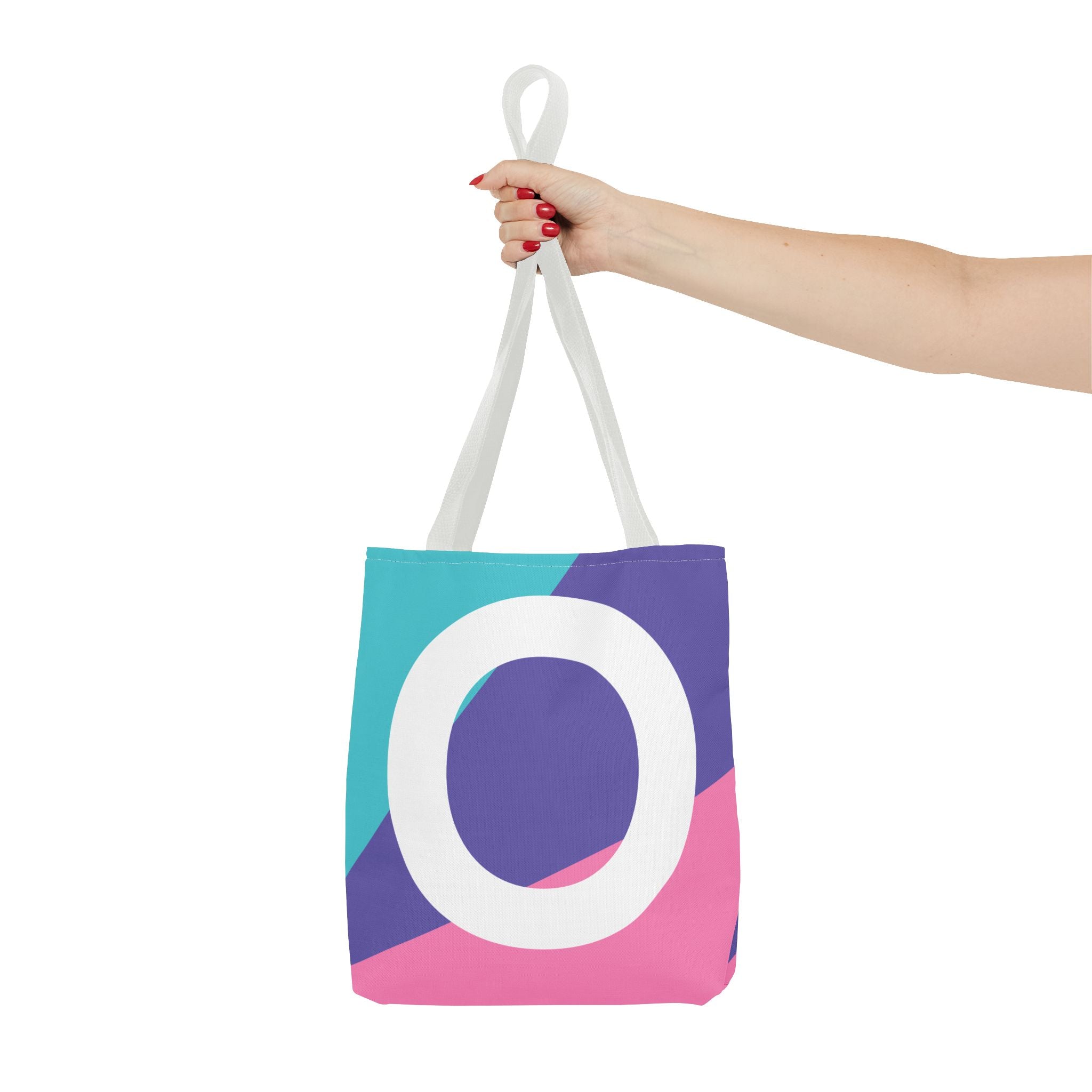 Monogram 'O' Colorblock Tote Bag — Personalized Initial O Shoulder Tote