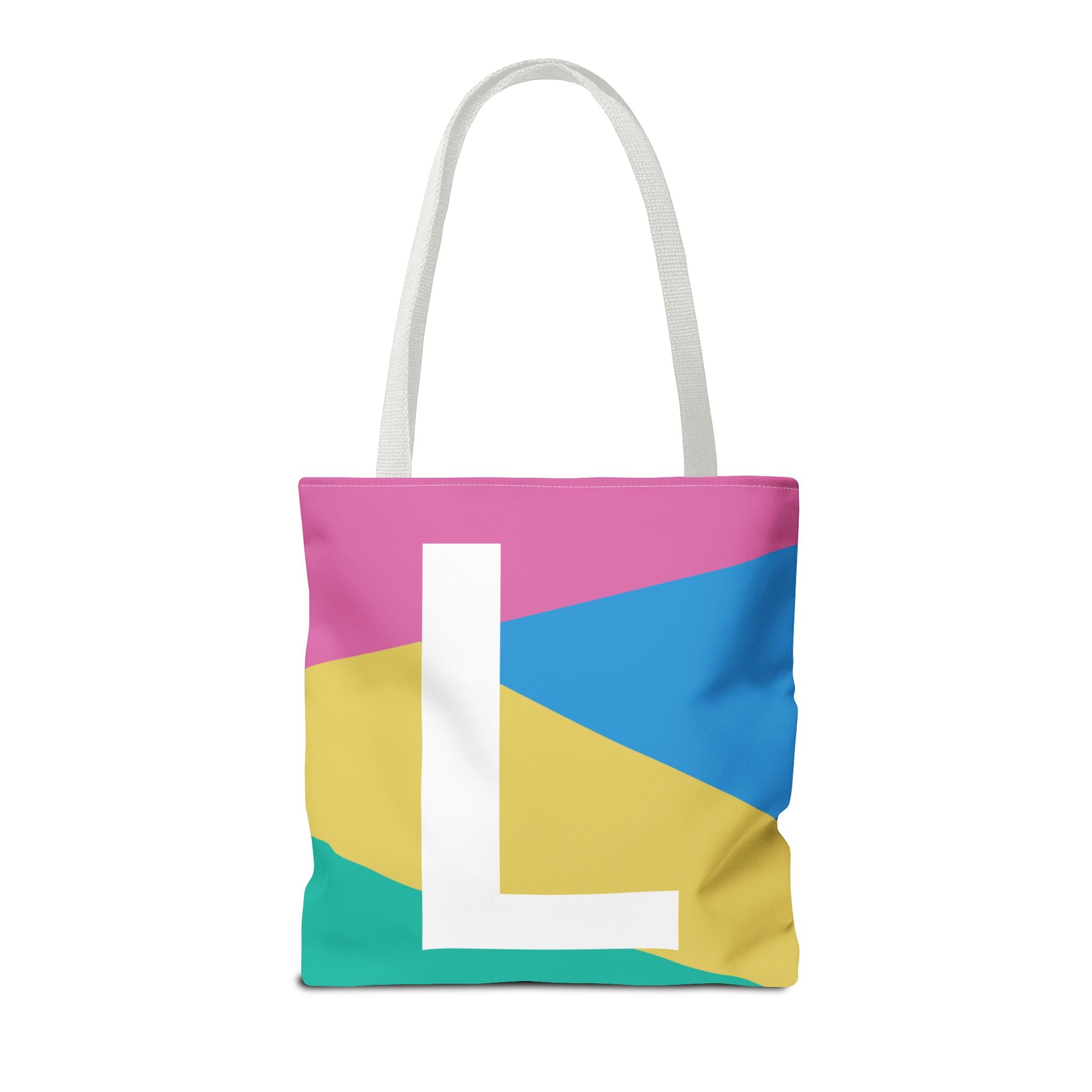 Monogram 'L' Colorblock Tote Bag — Personalized Initial L Shoulder Tote
