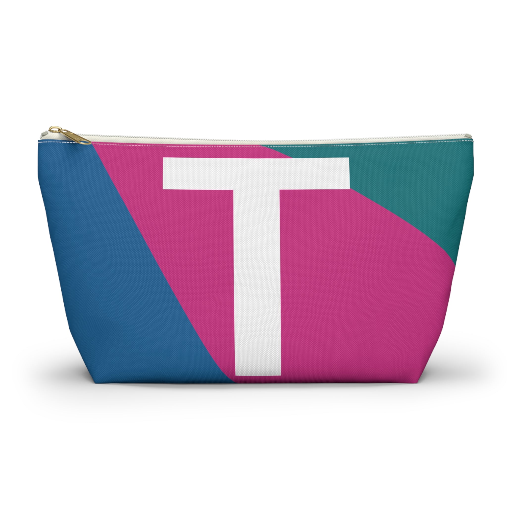 Initials Colorblock Accessory Pouch — Monogram T T-Bottom Cosmetic Bag