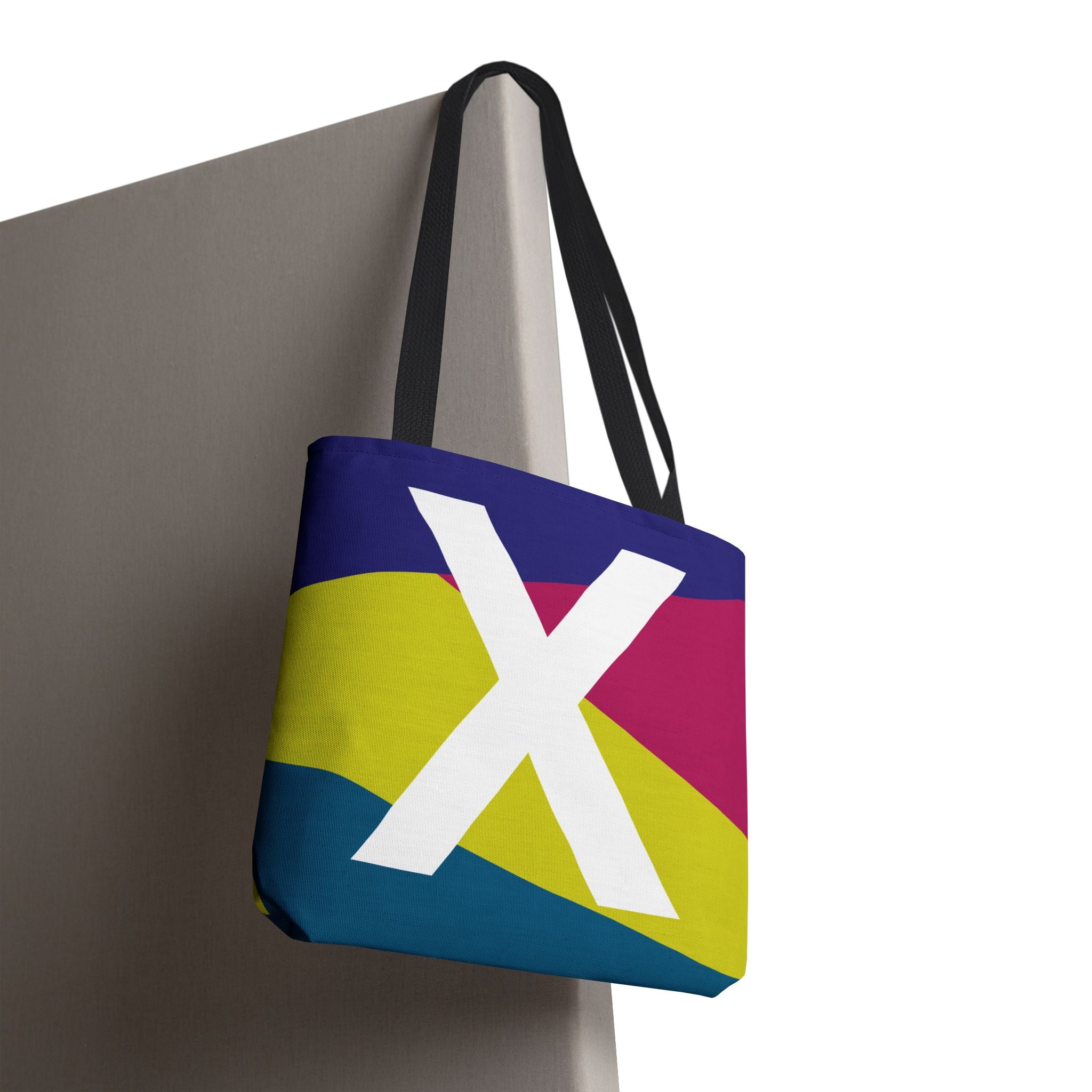 Monogram 'X' Colorblock Tote Bag — Personalized Initial X Shoulder Tote