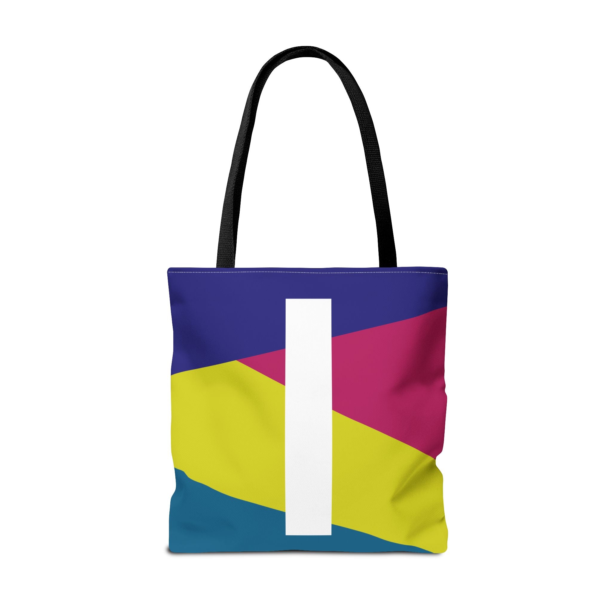 Monogram 'I' Colorblock Tote Bag — Personalized Initial I Shoulder Tote