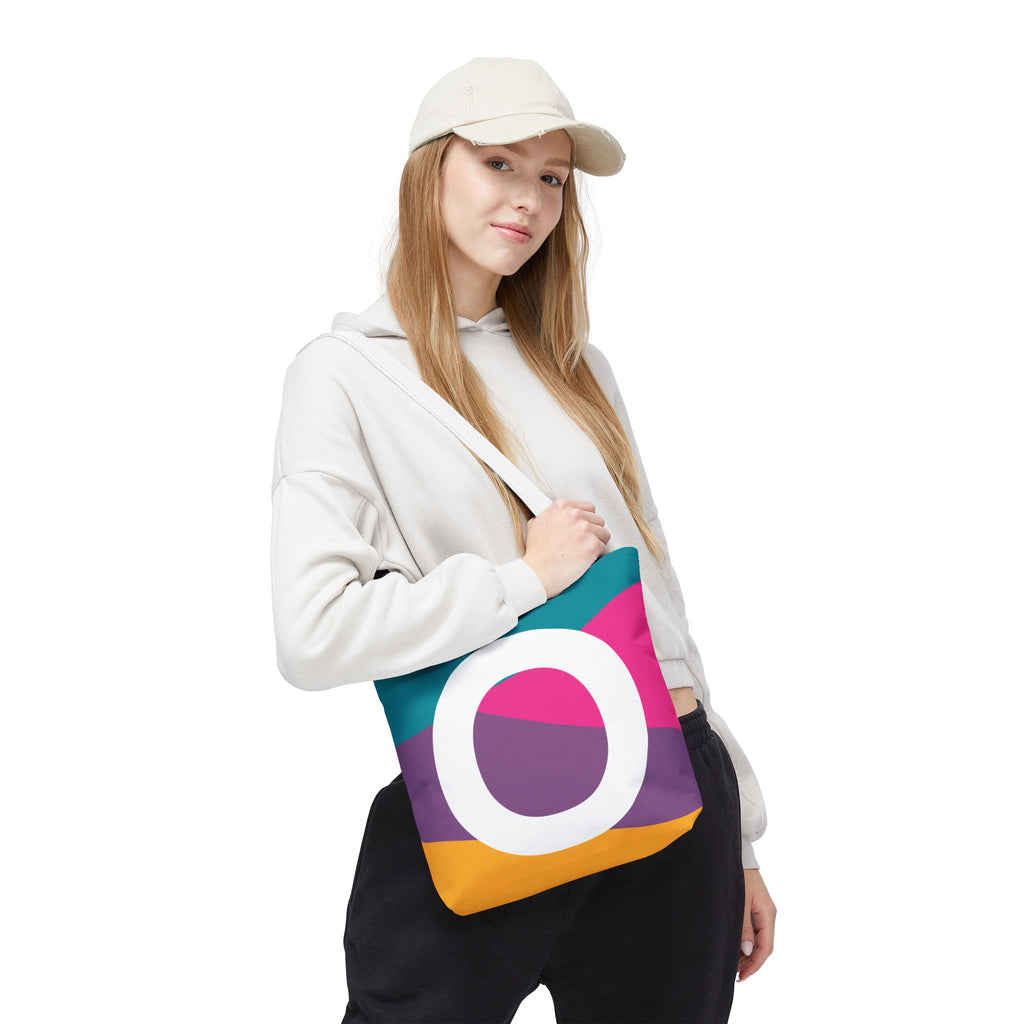 Monogram 'O' Colorblock Tote Bag — Personalized Initial O Shoulder Tote