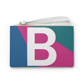 Monogram 'B' Colorblock Clutch Bag — Bold Geometric Wristlet for Everyday & Gifts