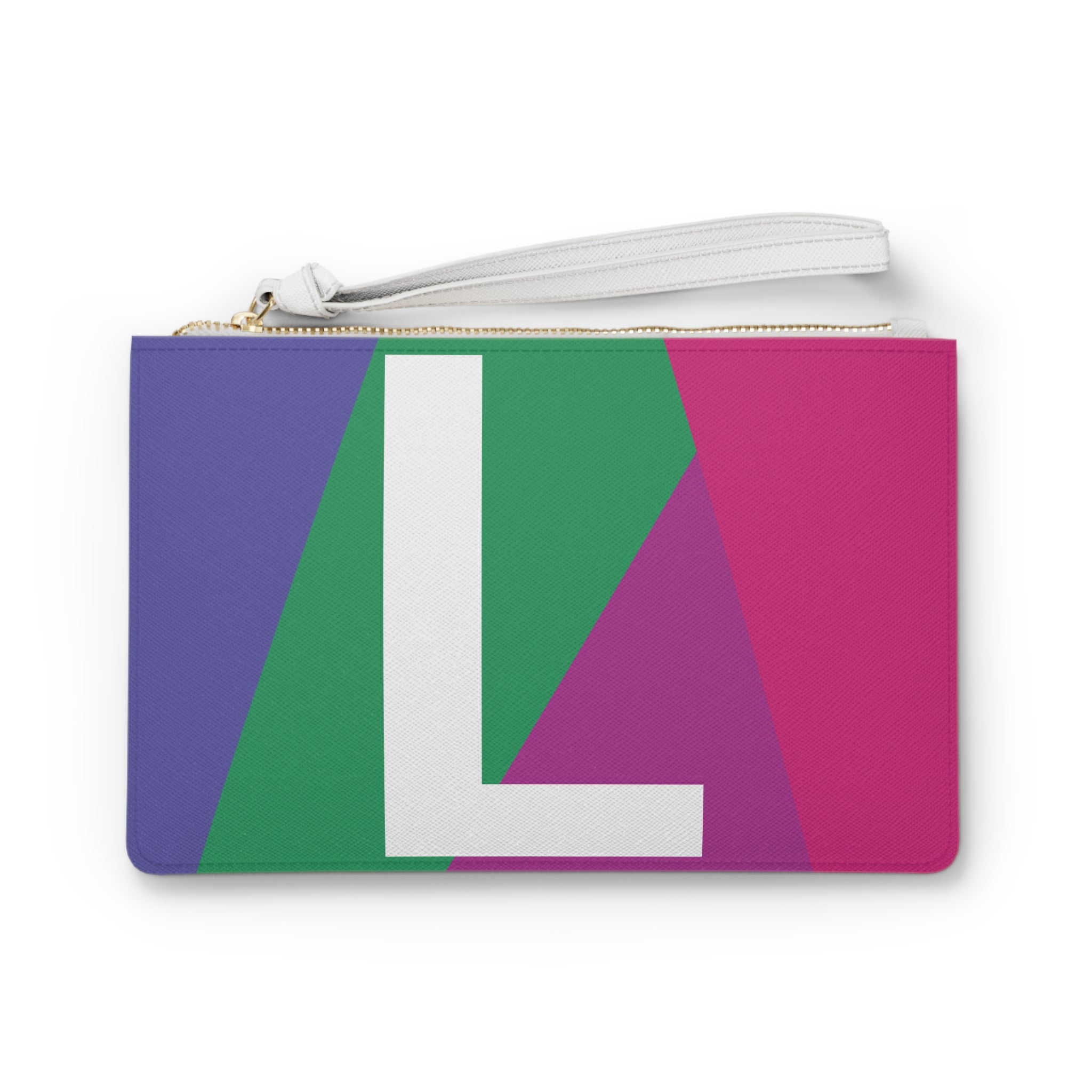 Monogram 'L' Colorblock Clutch Bag — Bold Geometric Wristlet for Everyday & Gifts