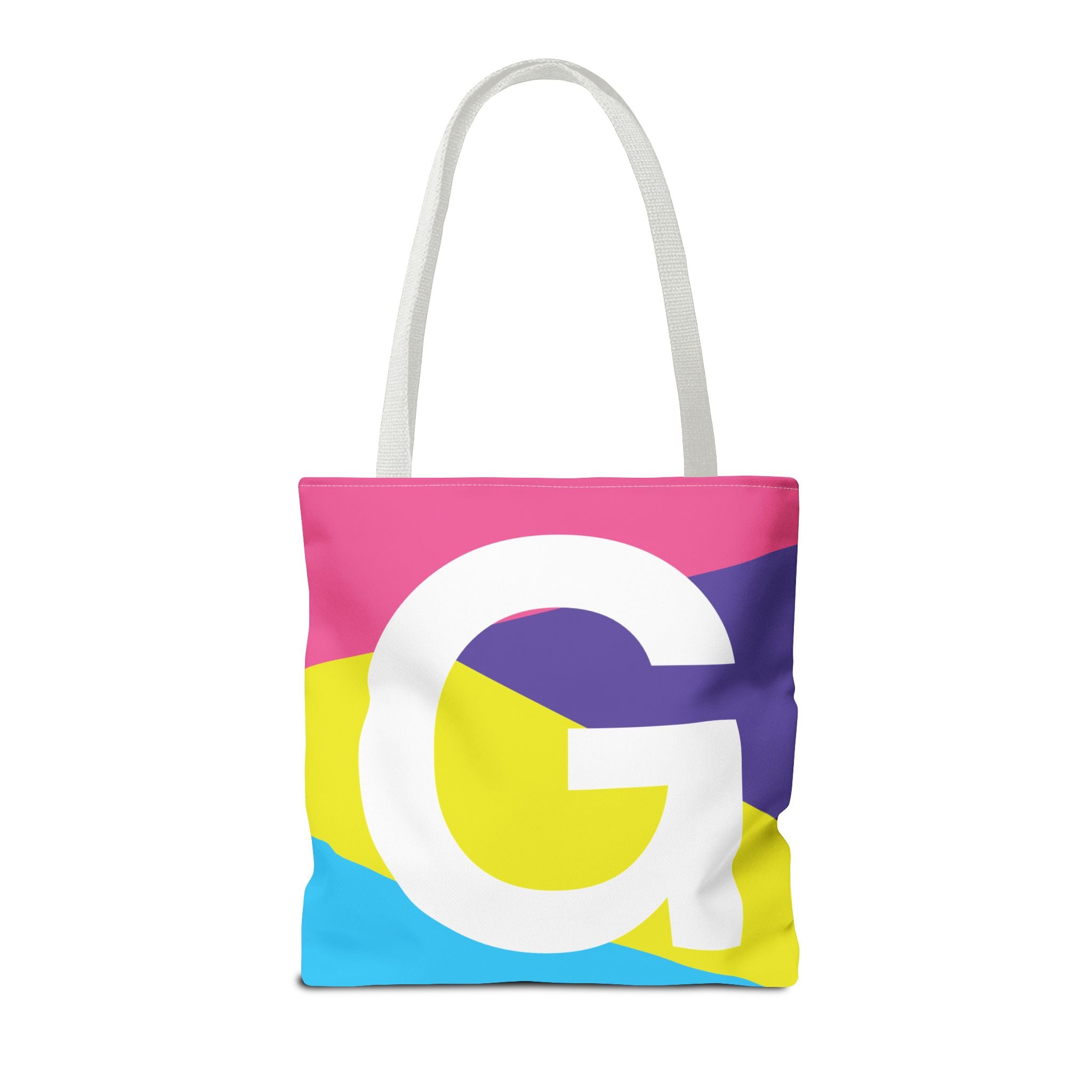 Monogram 'G' Colorblock Tote Bag — Personalized Initial G Shoulder Tote