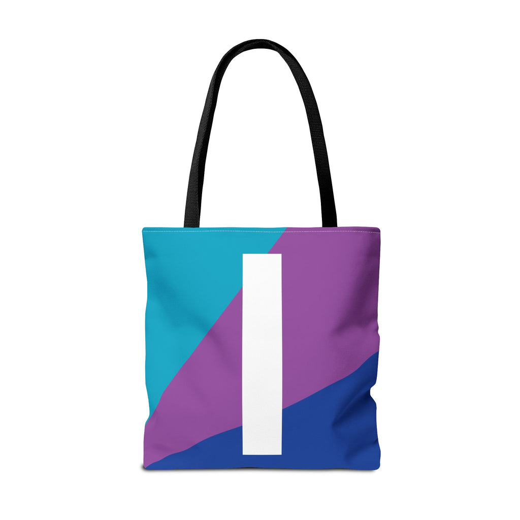 Monogram 'I' Colorblock Tote Bag — Personalized Initial I Shoulder Tote