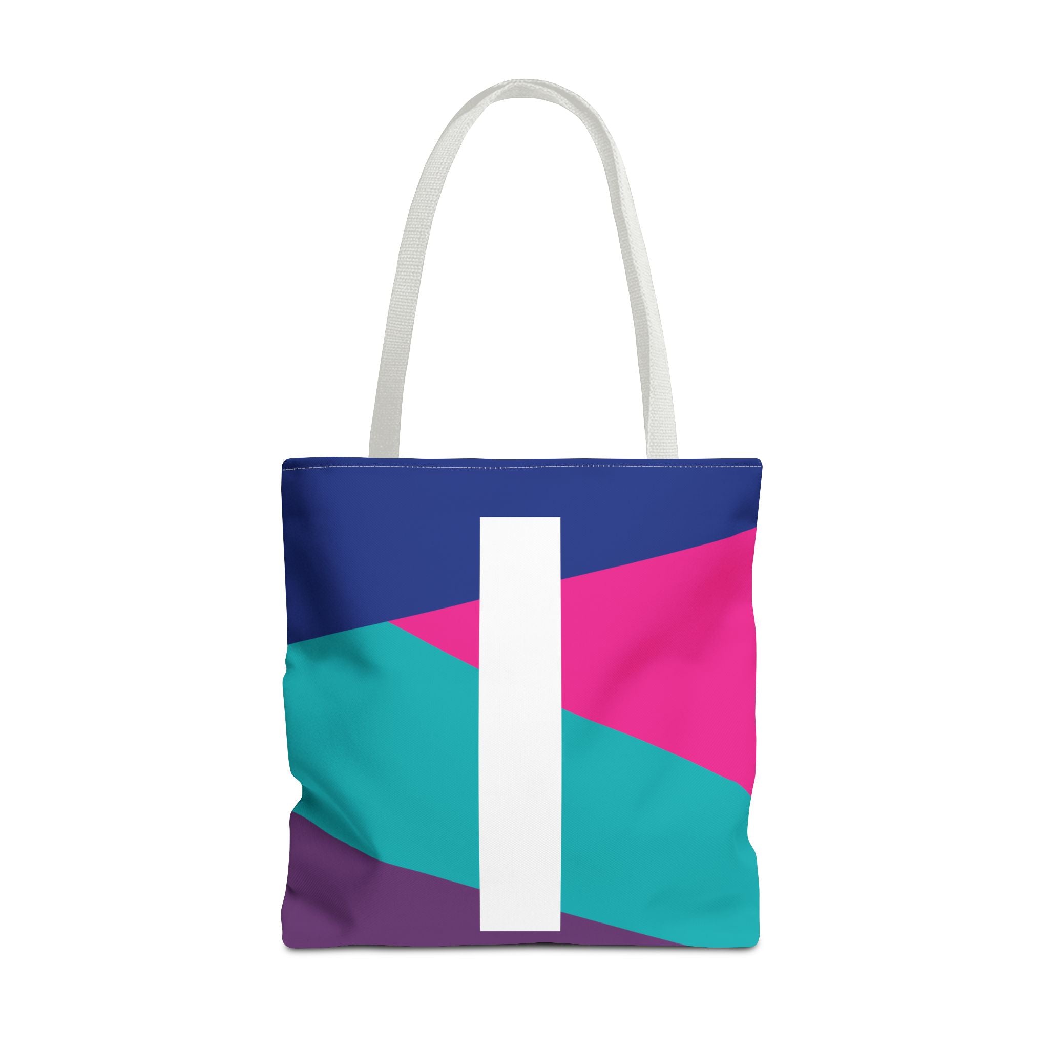 Monogram 'I' Colorblock Tote Bag — Personalized Initial I Shoulder Tote