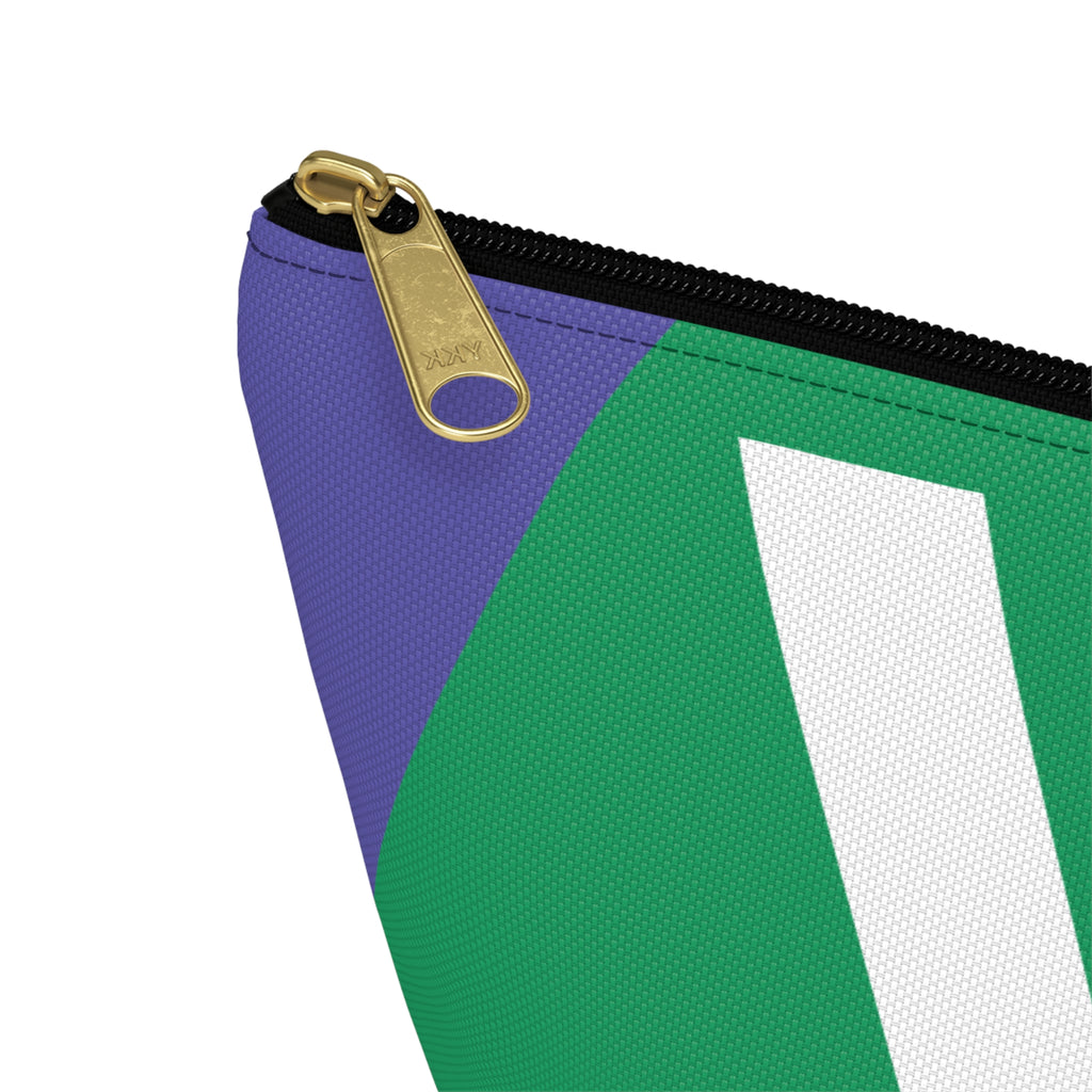 Initials Colorblock Accessory Pouch — Monogram V T-Bottom Cosmetic Bag