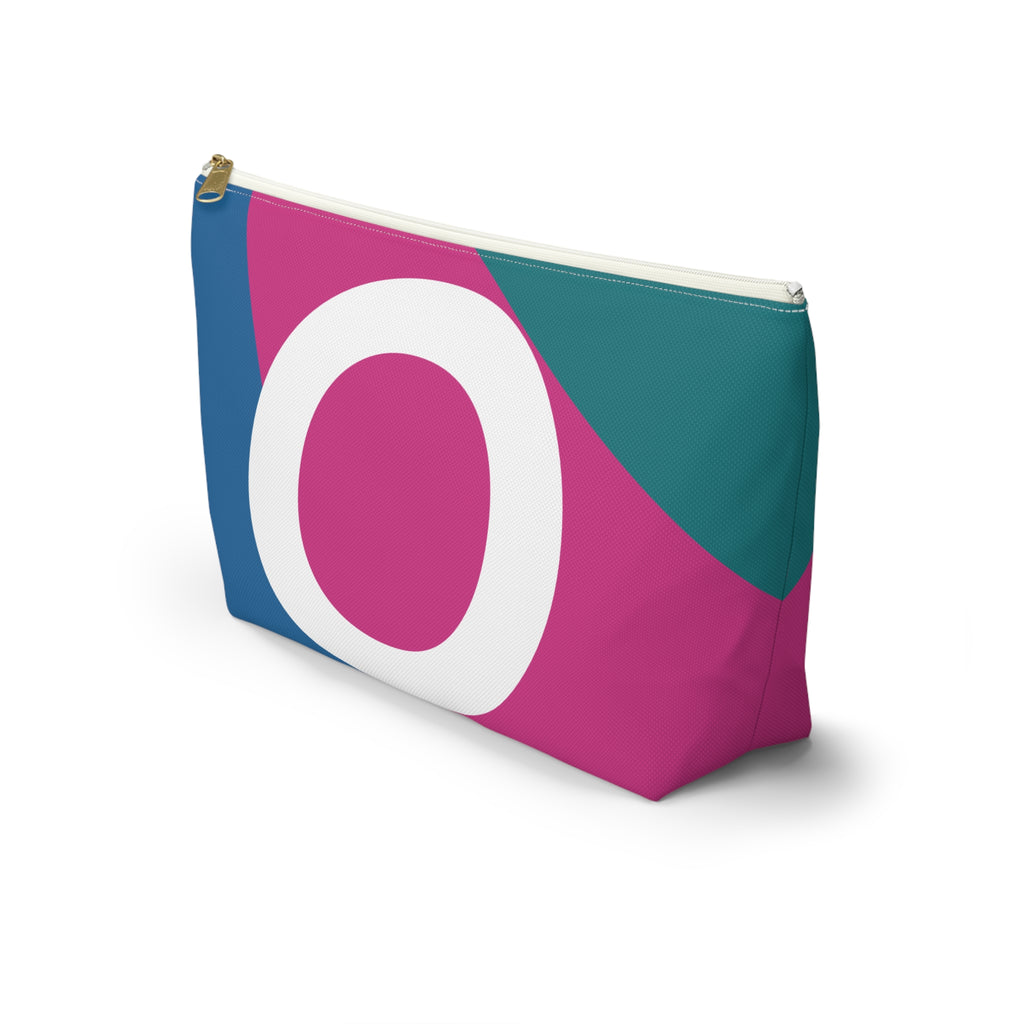 Initials Colorblock Accessory Pouch — Monogram O T-Bottom Cosmetic Bag