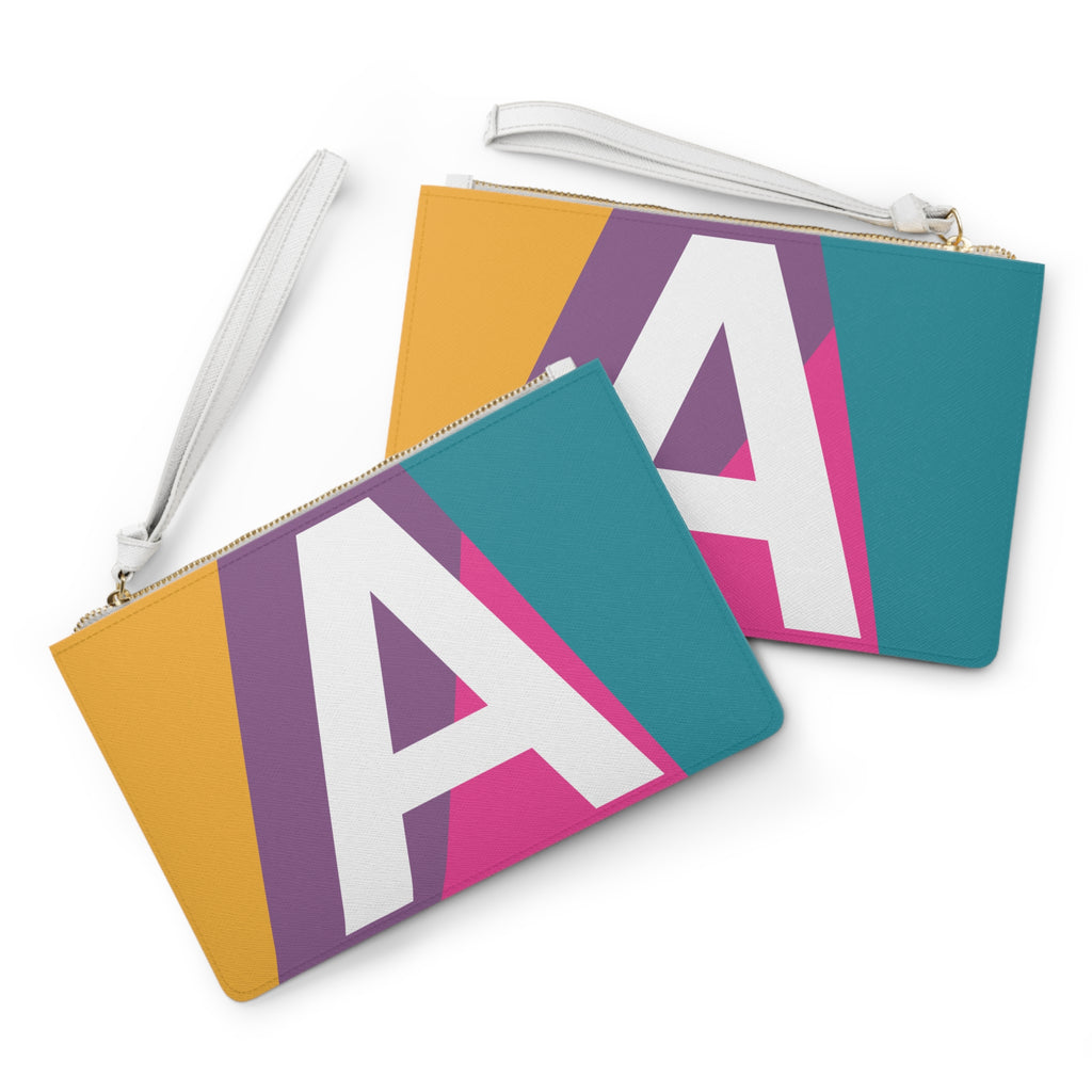 Monogram 'A' Colorblock Clutch Bag — Bold Geometric Wristlet for Everyday & Gifts