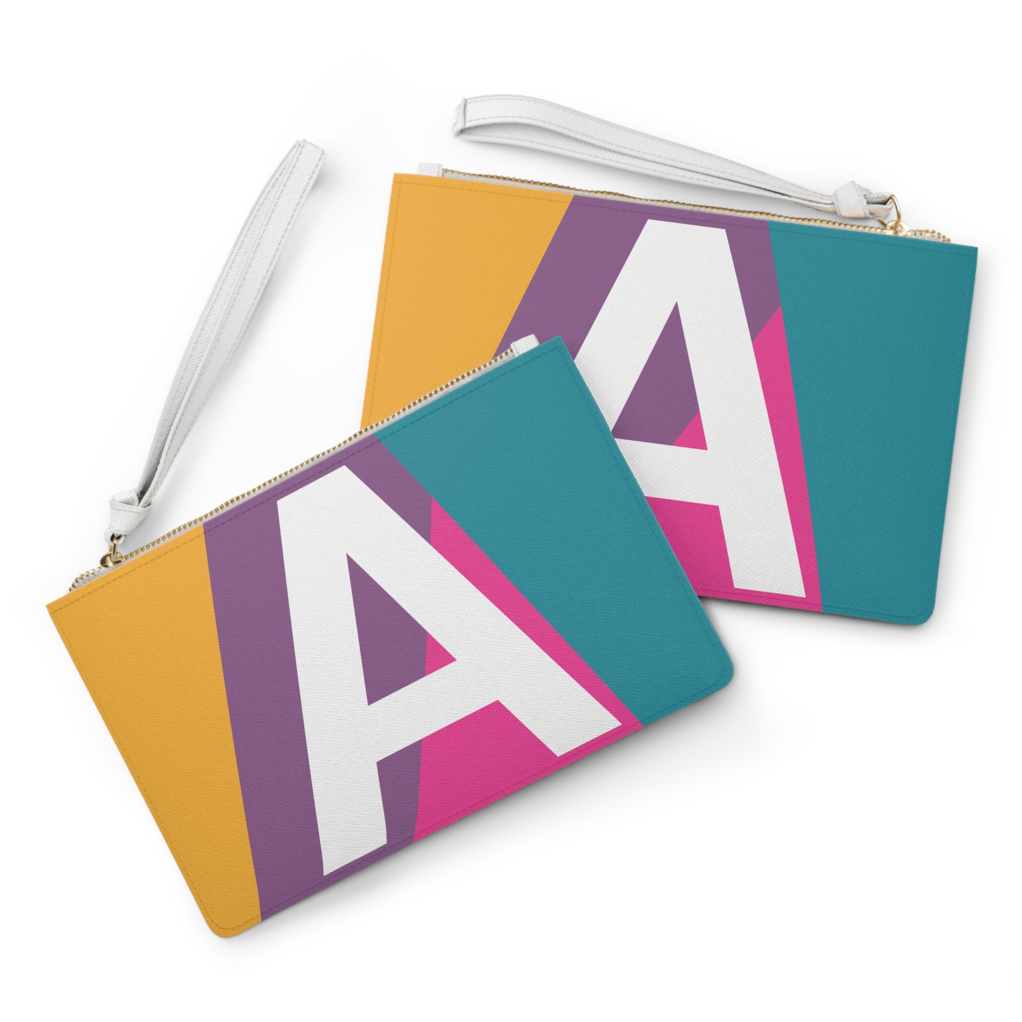 Monogram 'A' Colorblock Clutch Bag — Bold Geometric Wristlet for Everyday & Gifts